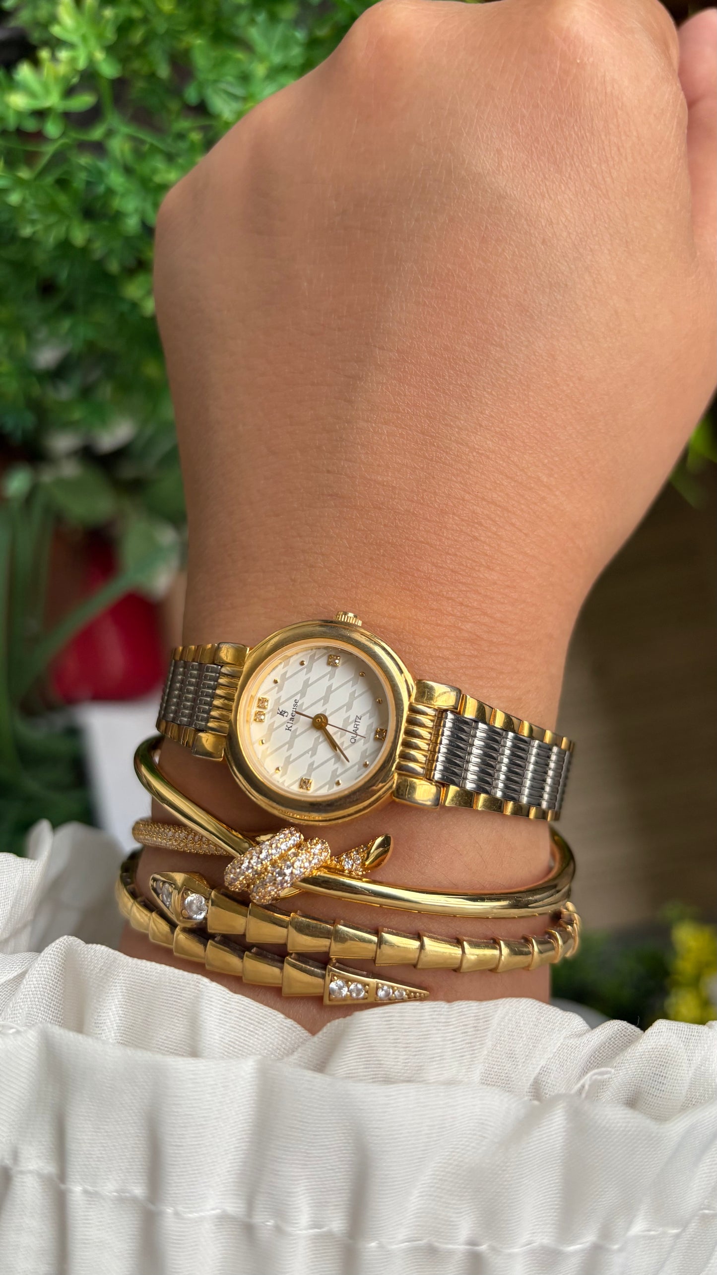 Vintage Klaeuse Watch in Two-Tone Monogram Dial