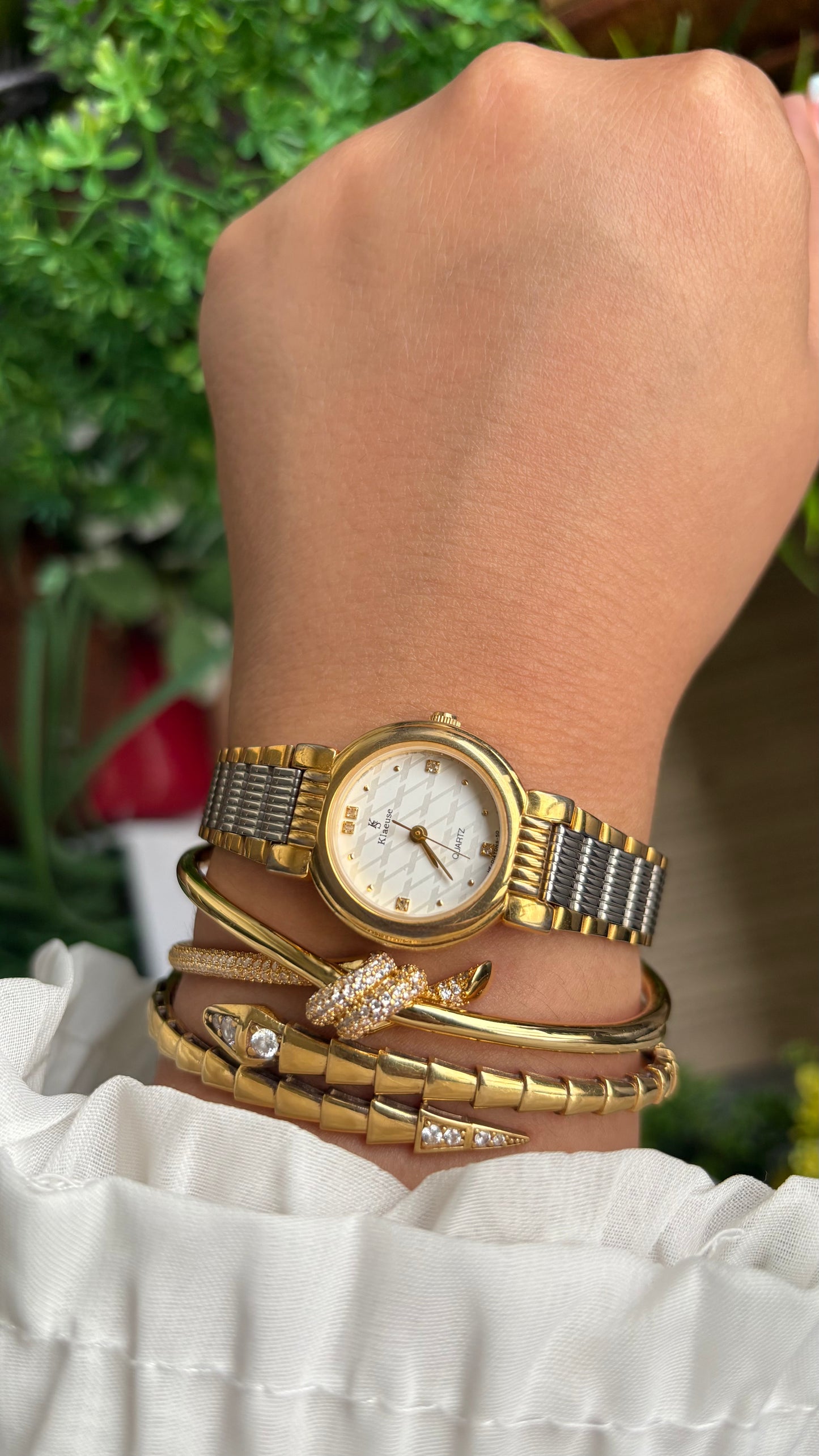 Vintage Klaeuse Watch in Two-Tone Monogram Dial