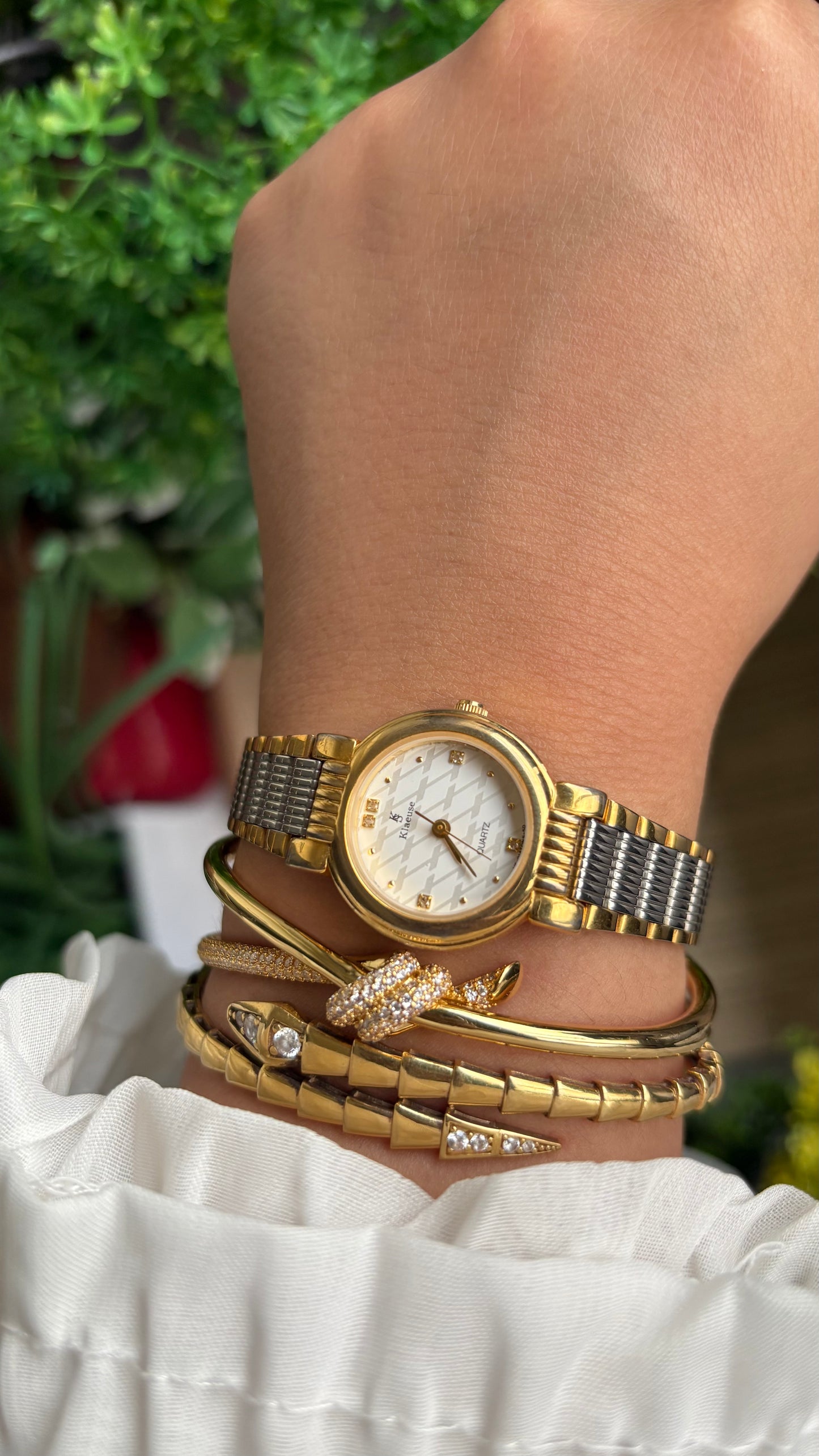 Vintage Klaeuse Watch in Two-Tone Monogram Dial