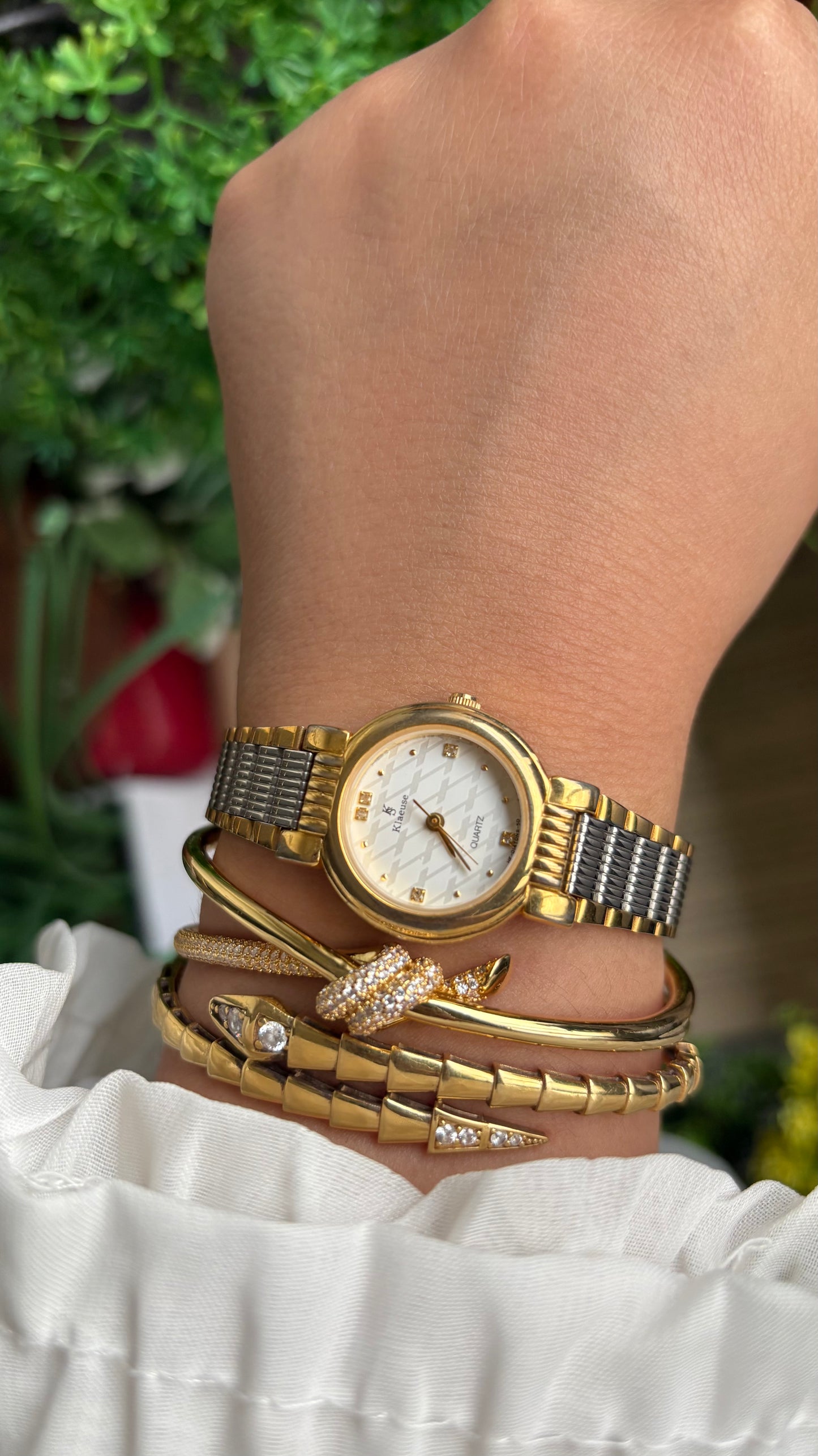 Vintage Klaeuse Watch in Two-Tone Monogram Dial
