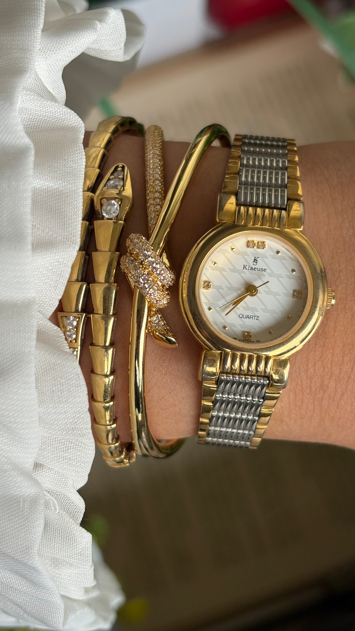 Vintage Klaeuse Watch in Two-Tone Monogram Dial