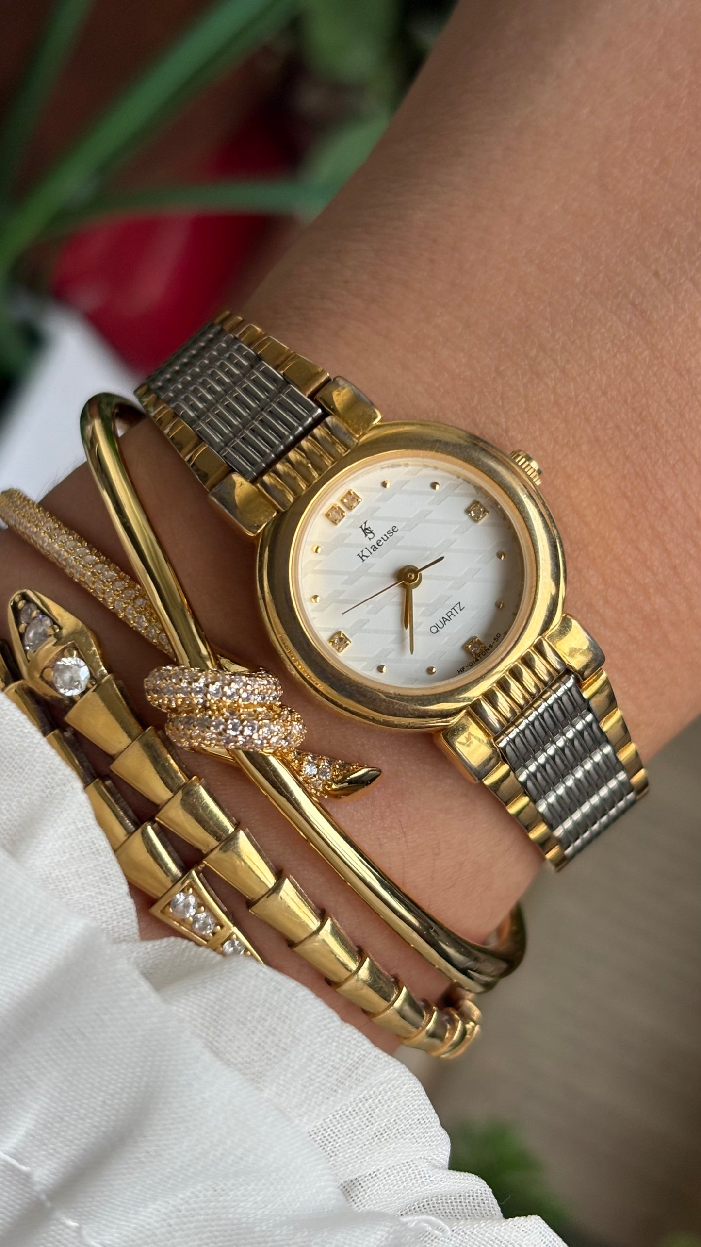 Vintage Klaeuse Watch in Two-Tone Monogram Dial