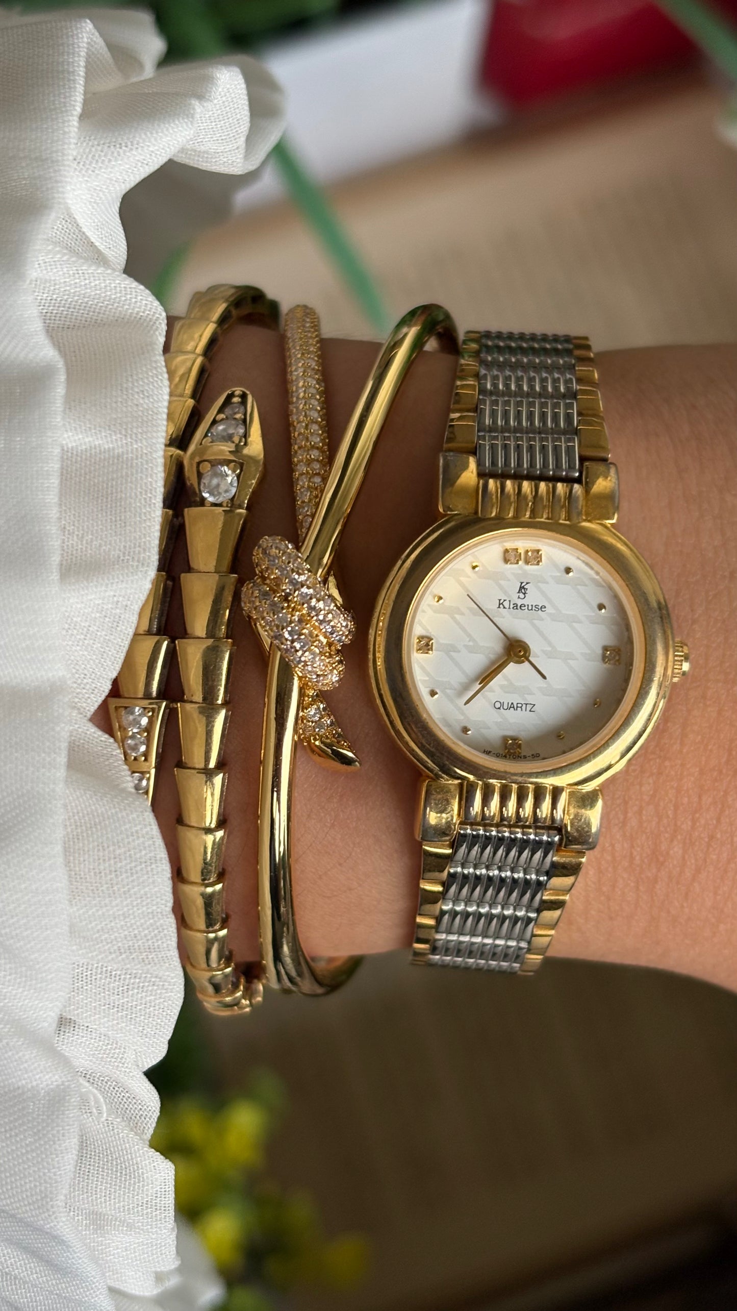 Vintage Klaeuse Watch in Two-Tone Monogram Dial