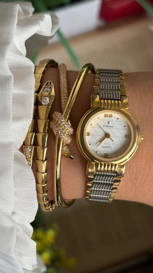 Vintage Klaeuse Watch in Two-Tone Monogram Dial
