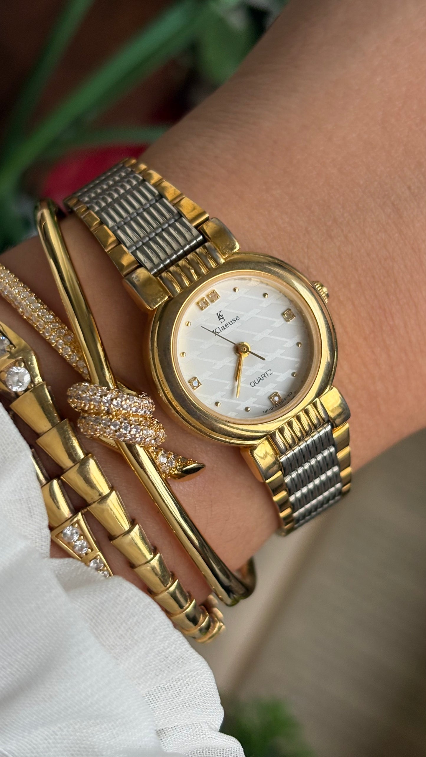 Vintage Klaeuse Watch in Two-Tone Monogram Dial