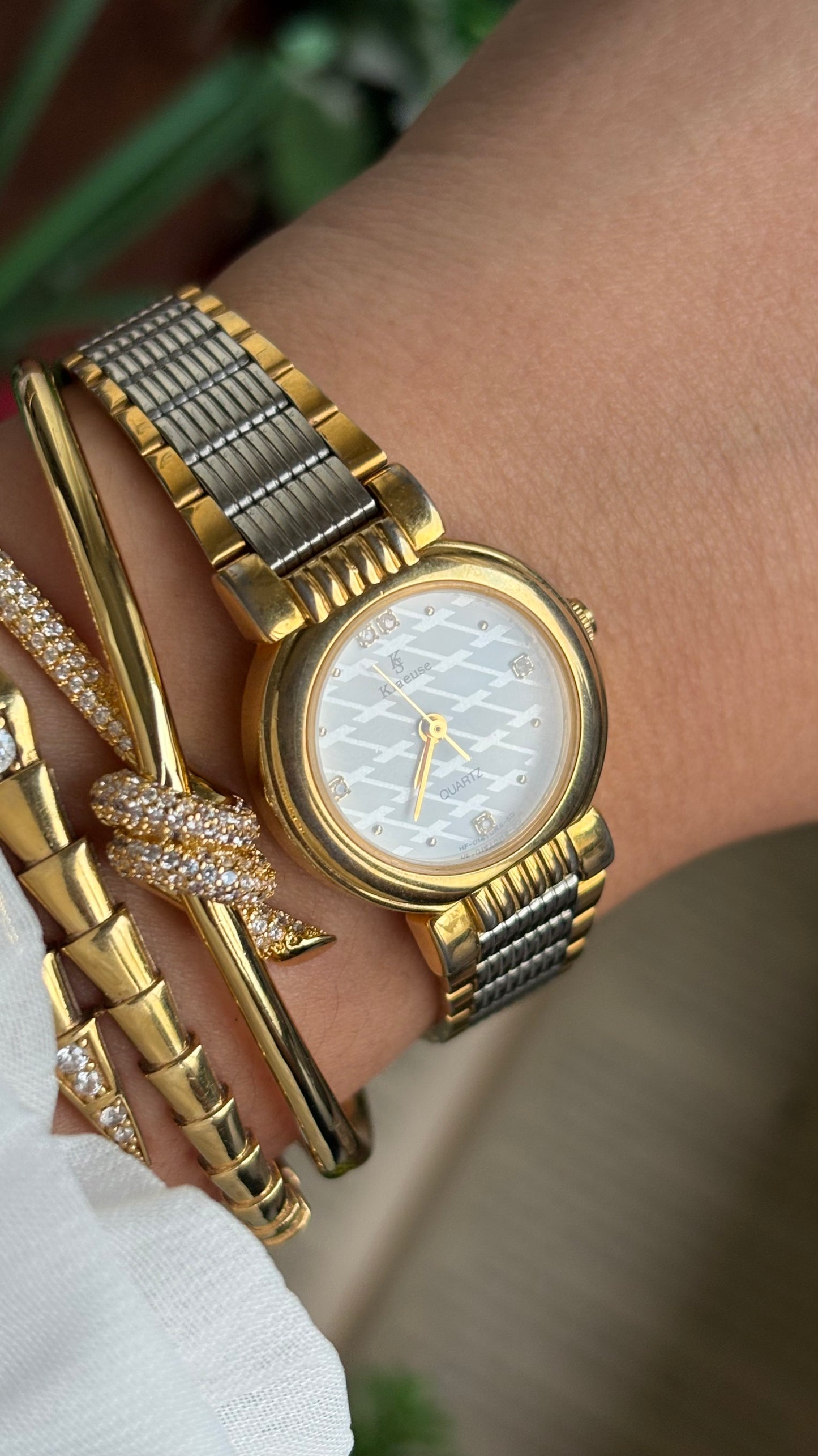 Vintage Klaeuse Watch in Two-Tone Monogram Dial