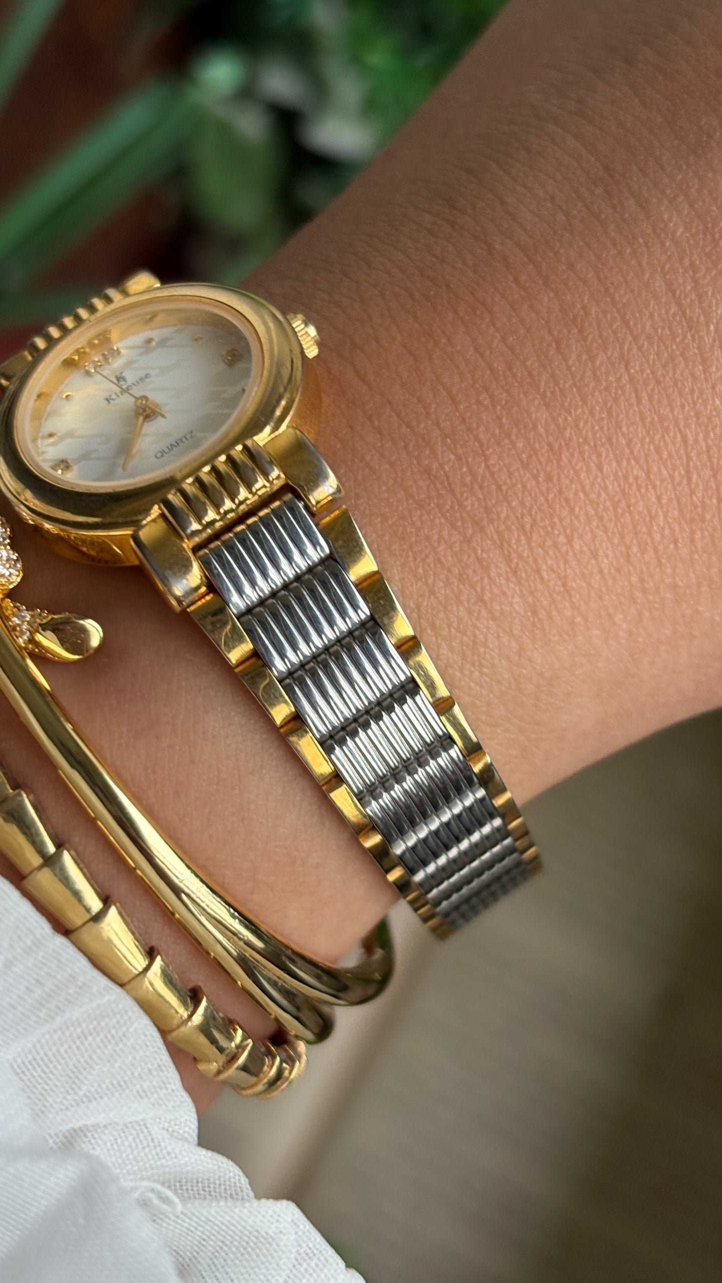 Vintage Klaeuse Watch in Two-Tone Monogram Dial