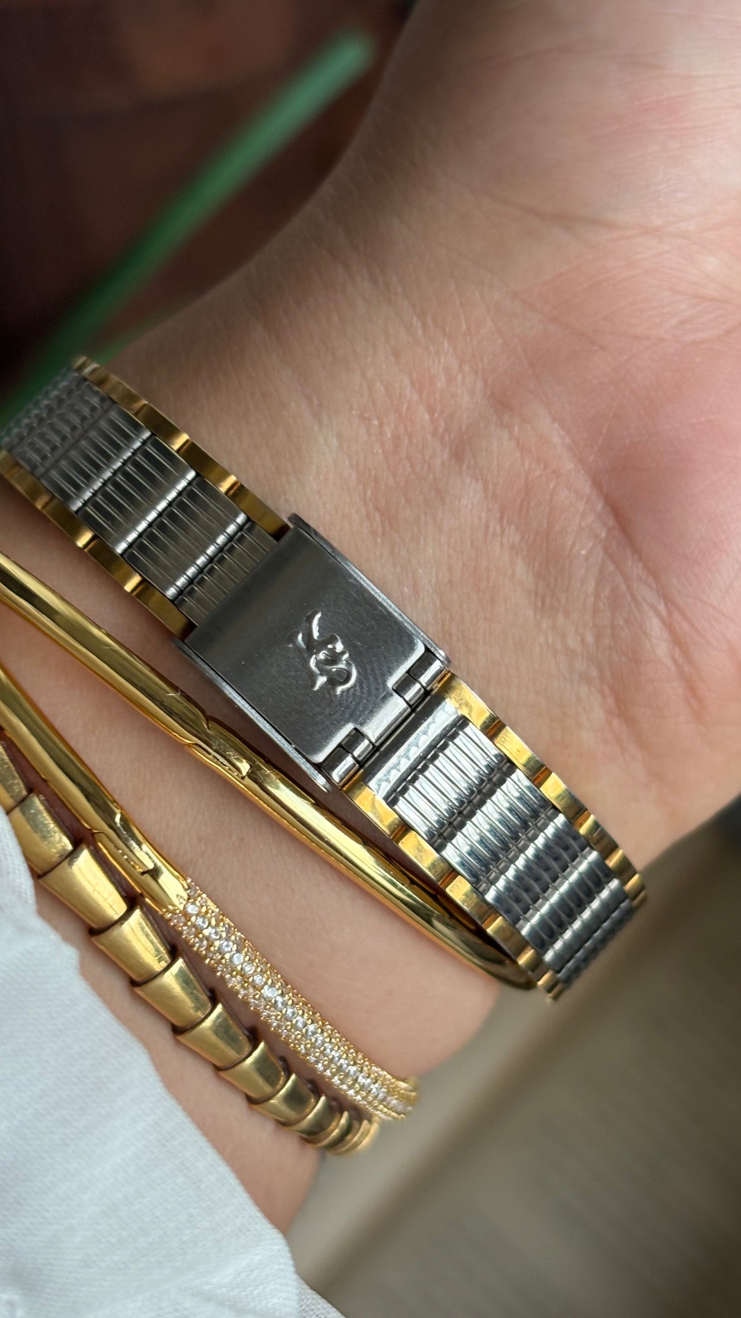 Vintage Klaeuse Watch in Two-Tone Monogram Dial
