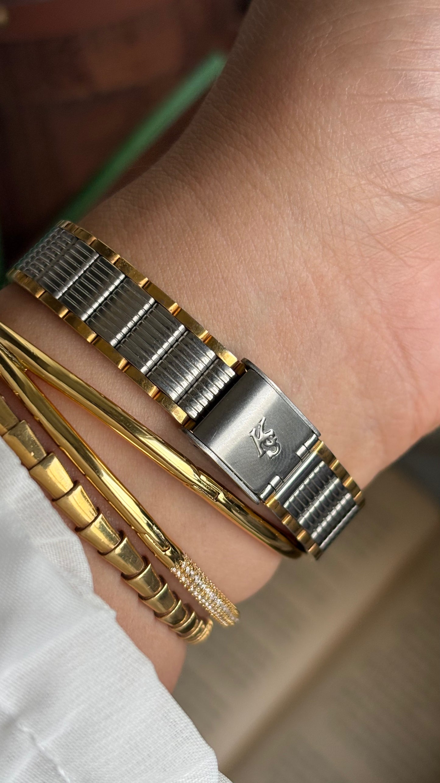 Vintage Klaeuse Watch in Two-Tone Monogram Dial