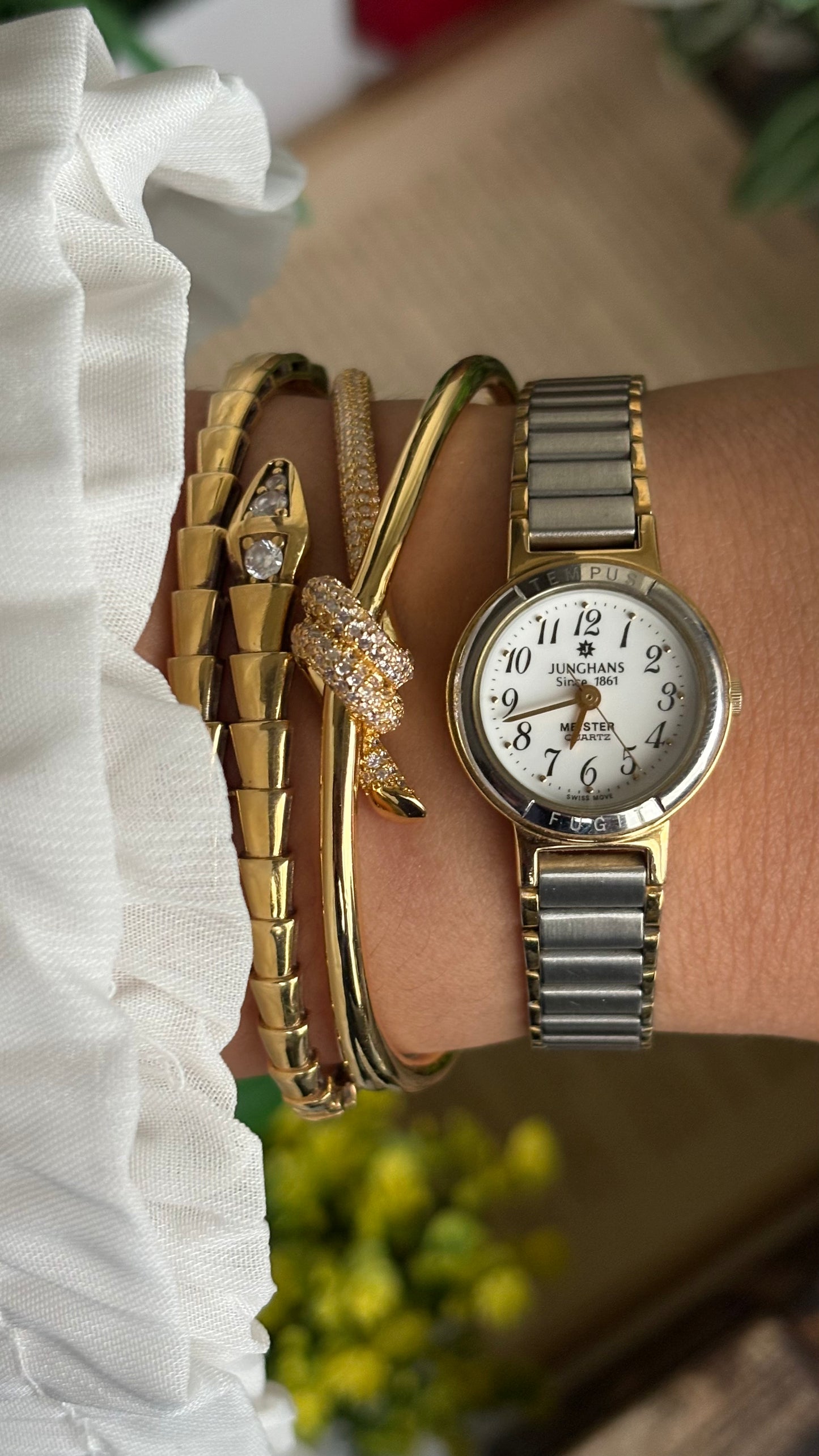 Vintage Junghans 1861 Swiss Watch in Two-Tone