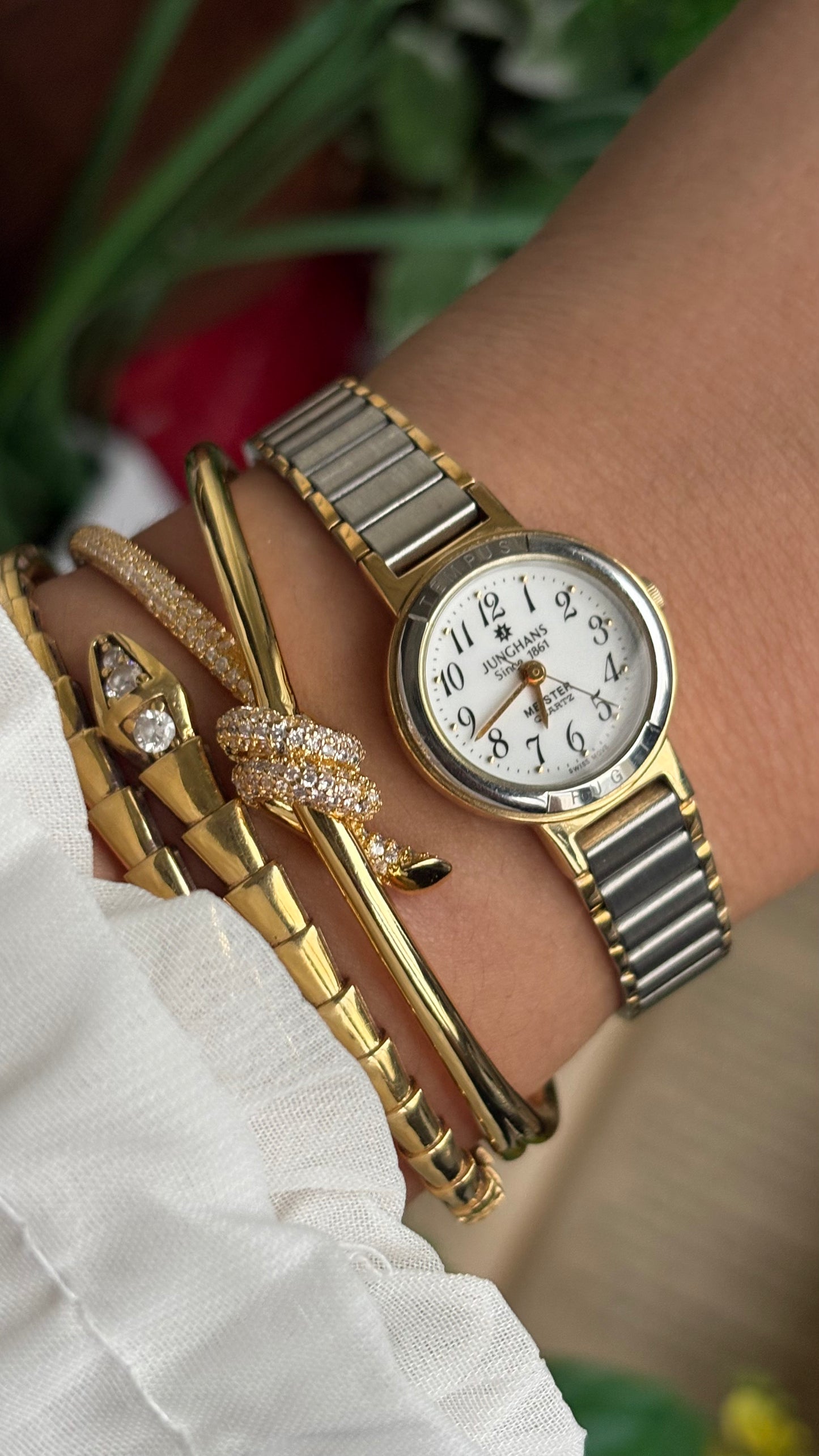 Vintage Junghans 1861 Swiss Watch in Two-Tone