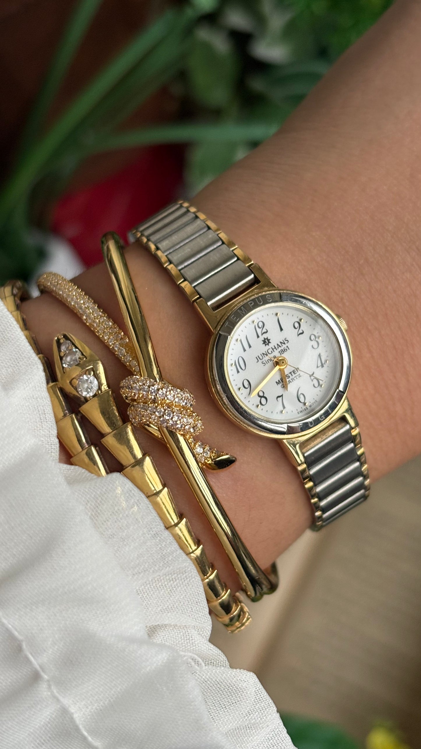 Vintage Junghans 1861 Swiss Watch in Two-Tone