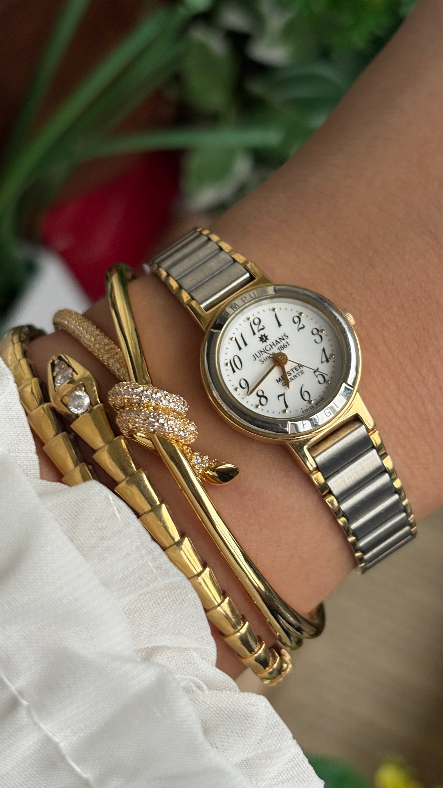 Vintage Junghans 1861 Swiss Watch in Two-Tone