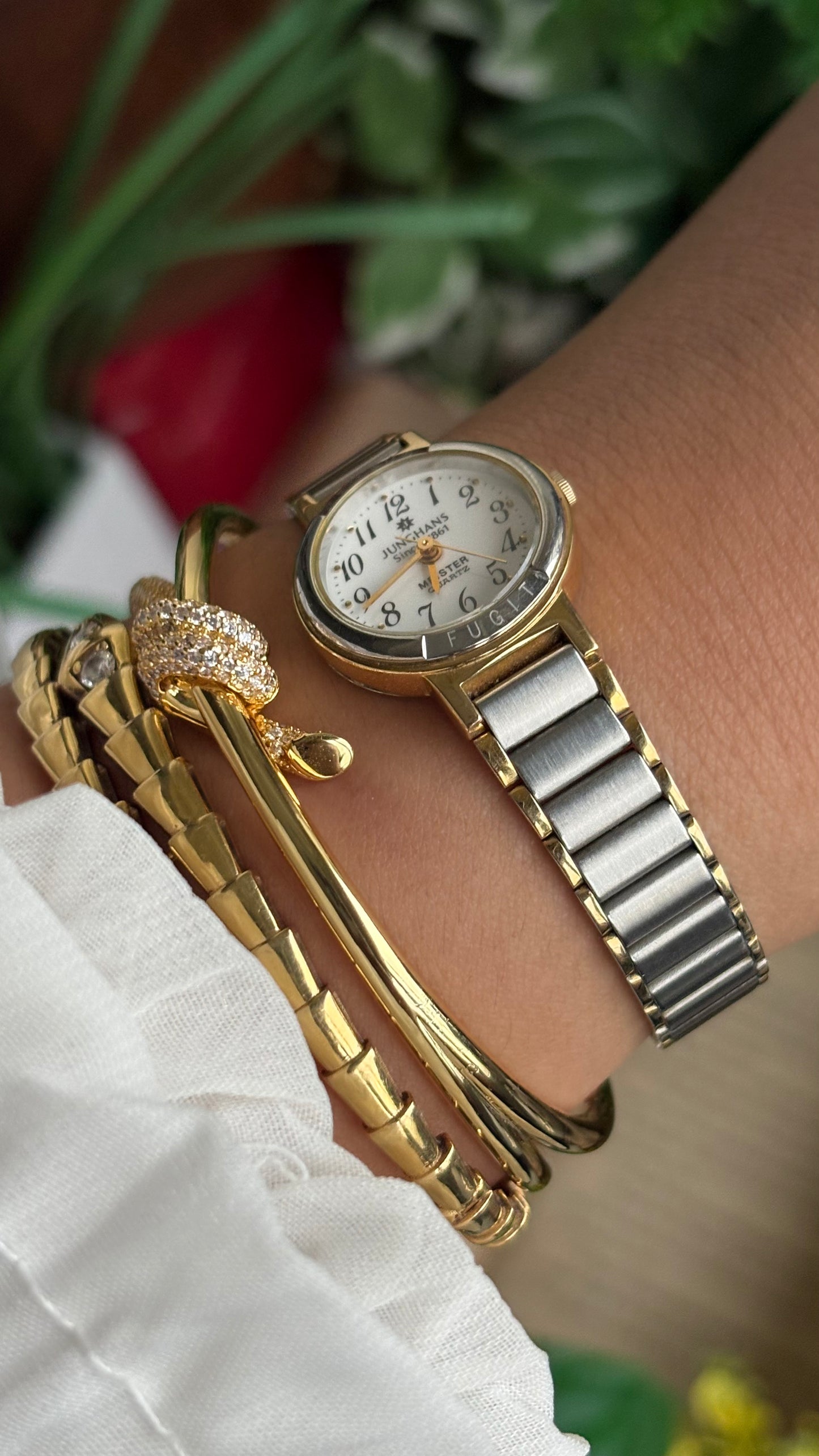 Vintage Junghans 1861 Swiss Watch in Two-Tone