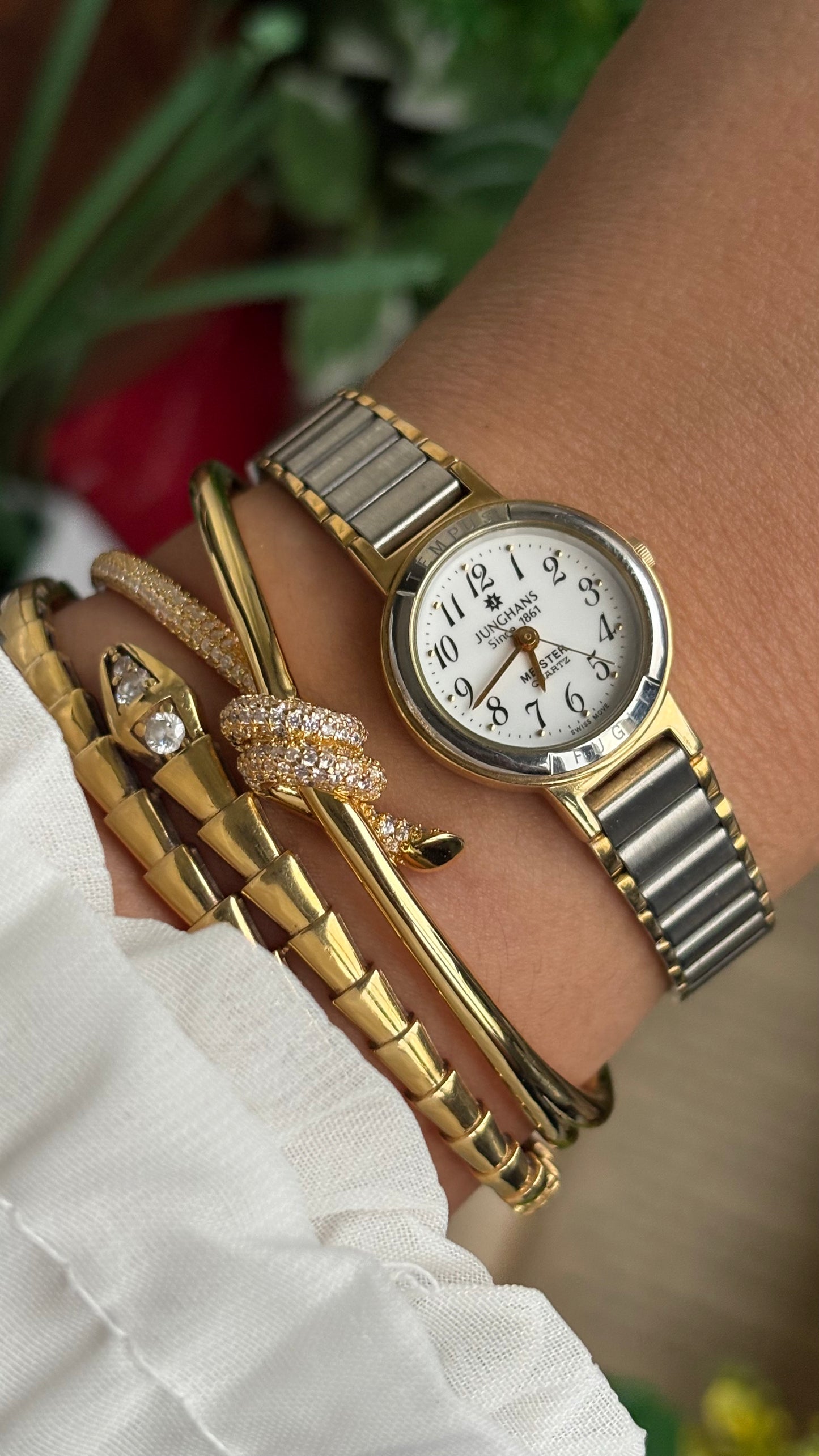 Vintage Junghans 1861 Swiss Watch in Two-Tone