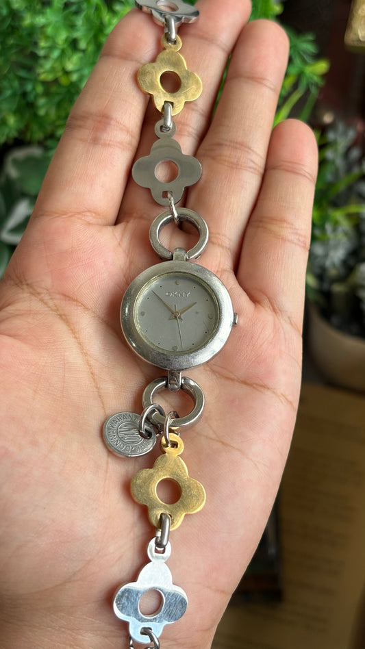 Vintage DKNY Cloverleaf Watch in Two-Tone VCA Inspired