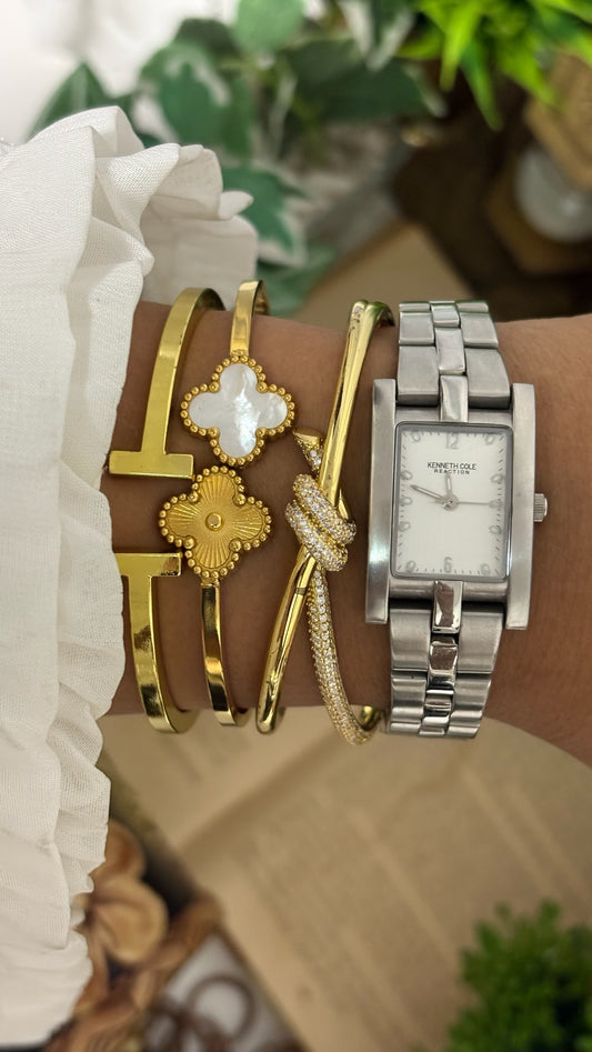 Vintage Kenneth Cole Tank Dress Watch in Silver Tone White Dial Quartz