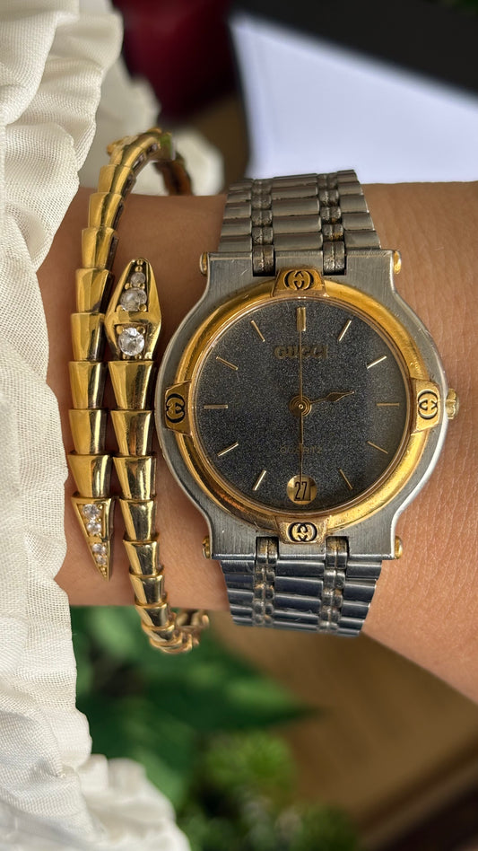 Vintage Gucci 9000L Men’s Dress Watch in Two-Tone with Gucci Box