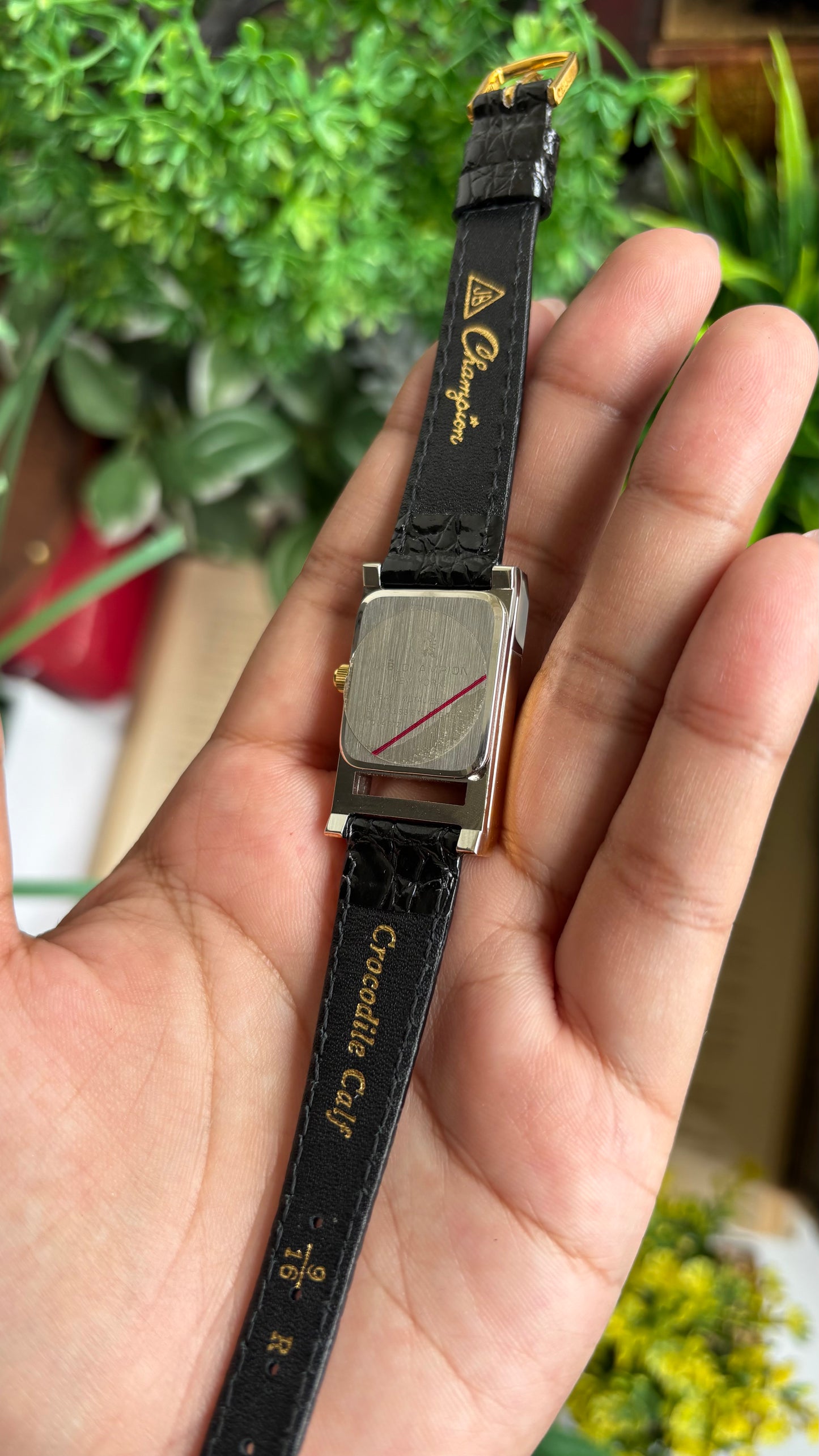 Vintage J.B. Champion Tank Watch in Black Leather Watch (200$ on tag)