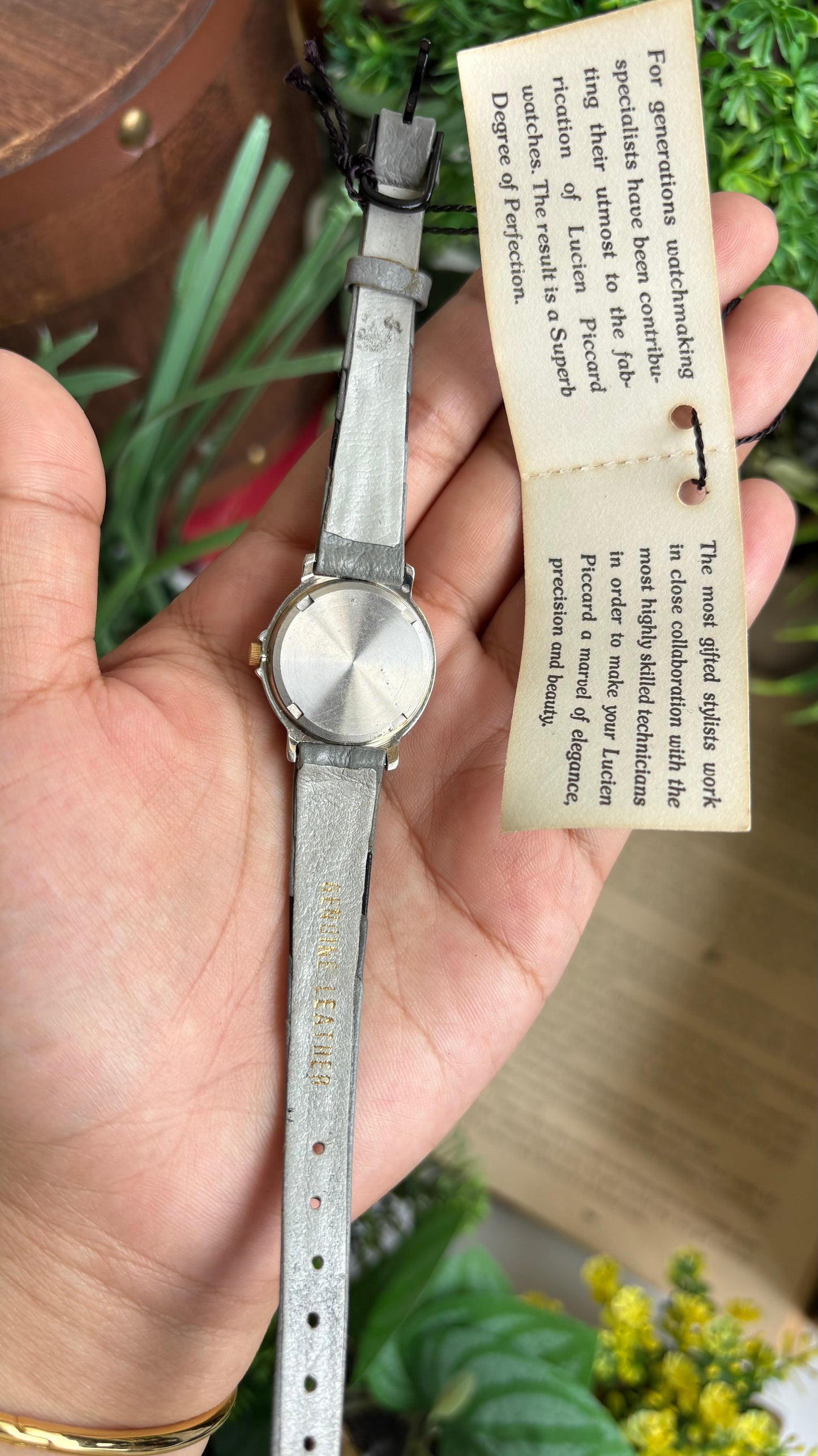 Vintage Dufonte by Lucien Piccard Watch in Grey Leather