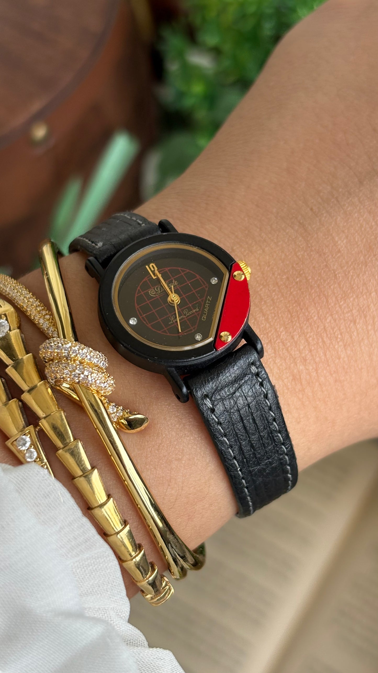 Vintage Dufonte by Lucien Piccard Watch in Black Leather Strap (200$ on tag)