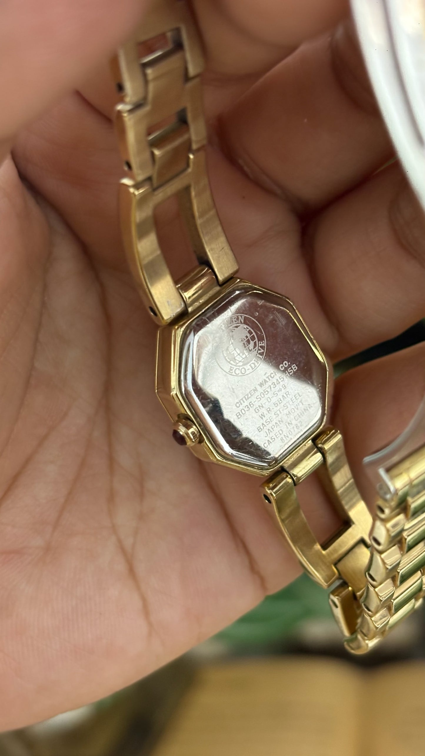 Rare Citizen Wicca Brown Dial Solar Watch in Gold Tone Quartz