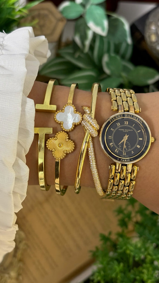 VIntage Pierre Balmain Black Dial Dress Watch in Gold Tone Quartz