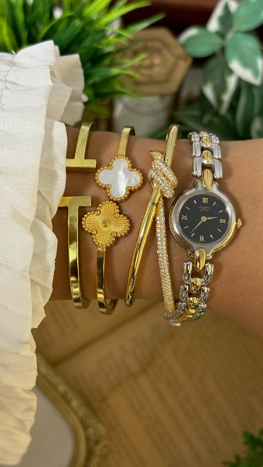 Vintage Ungaro Black Dial Dress Watch in Two-Tone Quartz