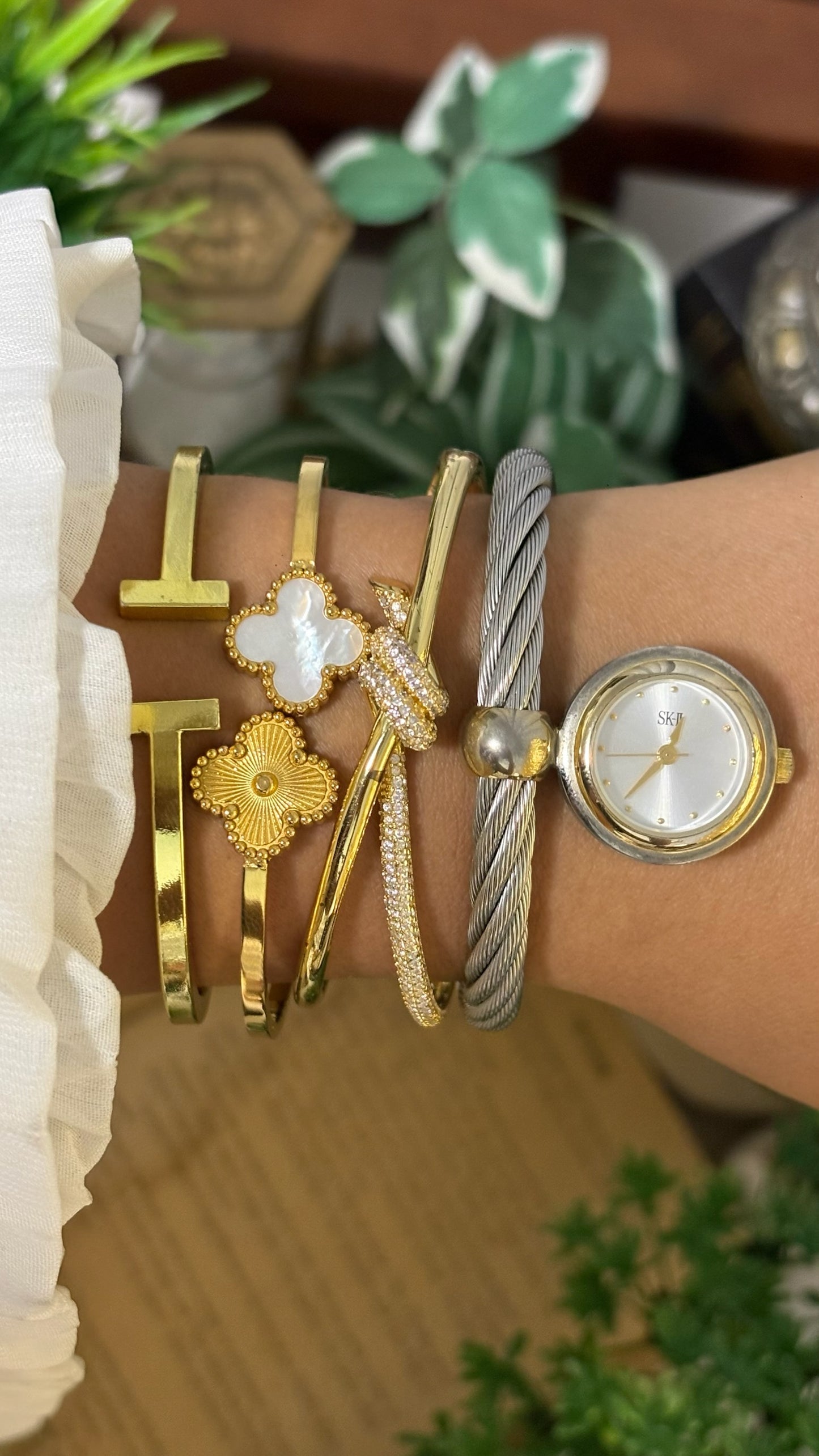 Rare Vintage Twisted Cable Charm Dial Watch in Two-Tone Quartz