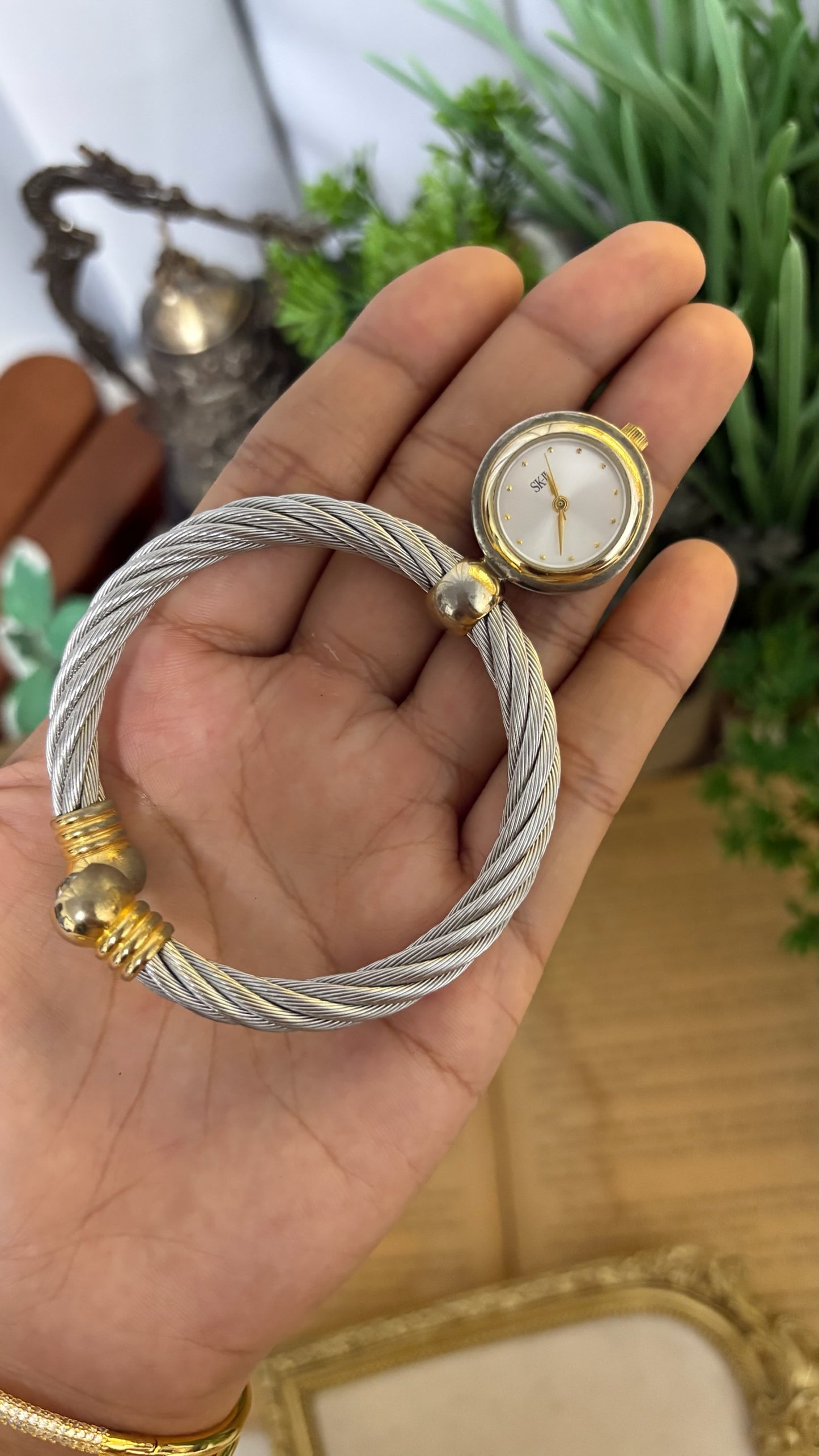 Rare Vintage Twisted Cable Charm Dial Watch in Two-Tone Quartz
