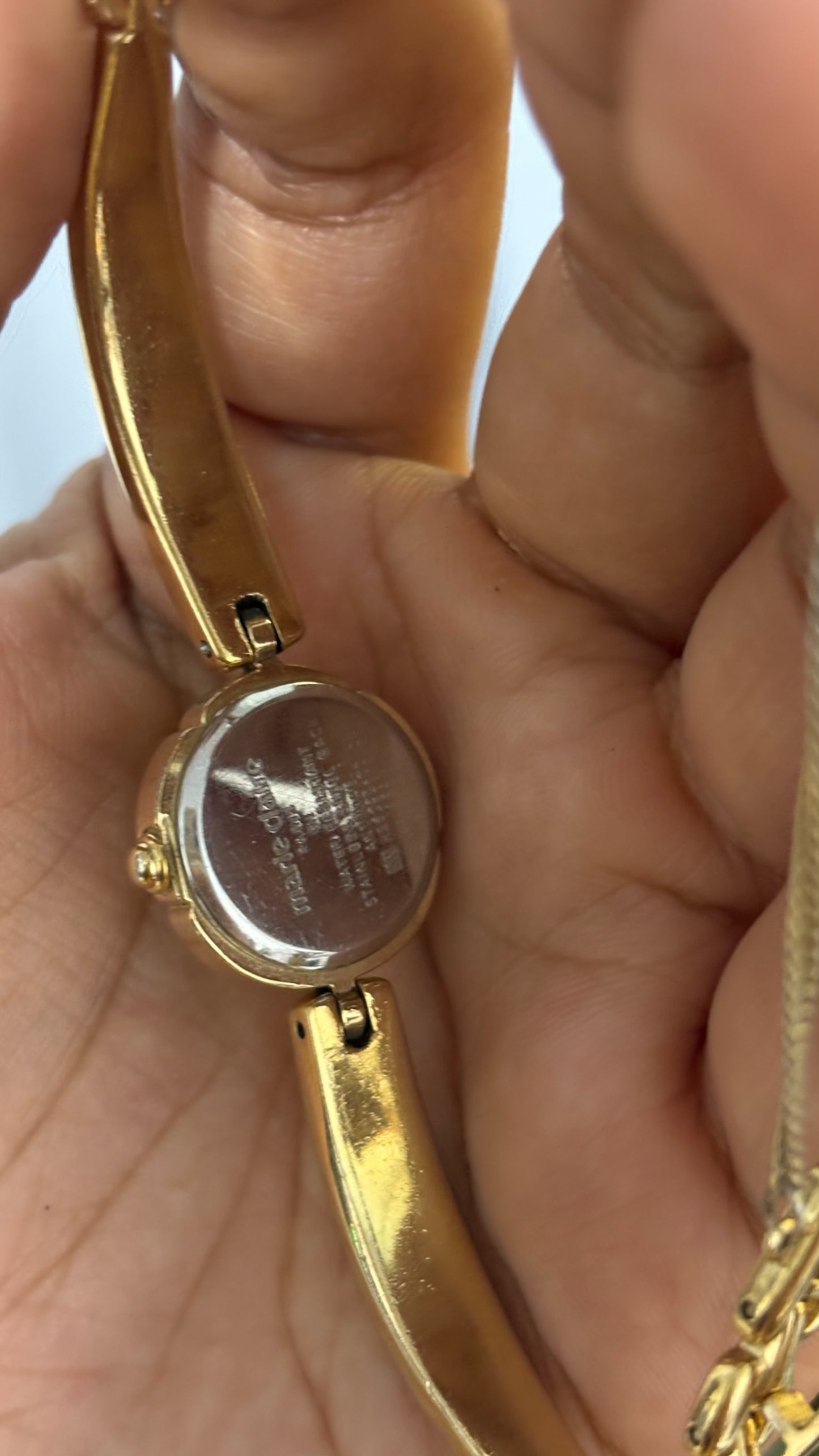 Vintage Marie Claire Flower Dial Bangle Watch in Gold Tone Quartz