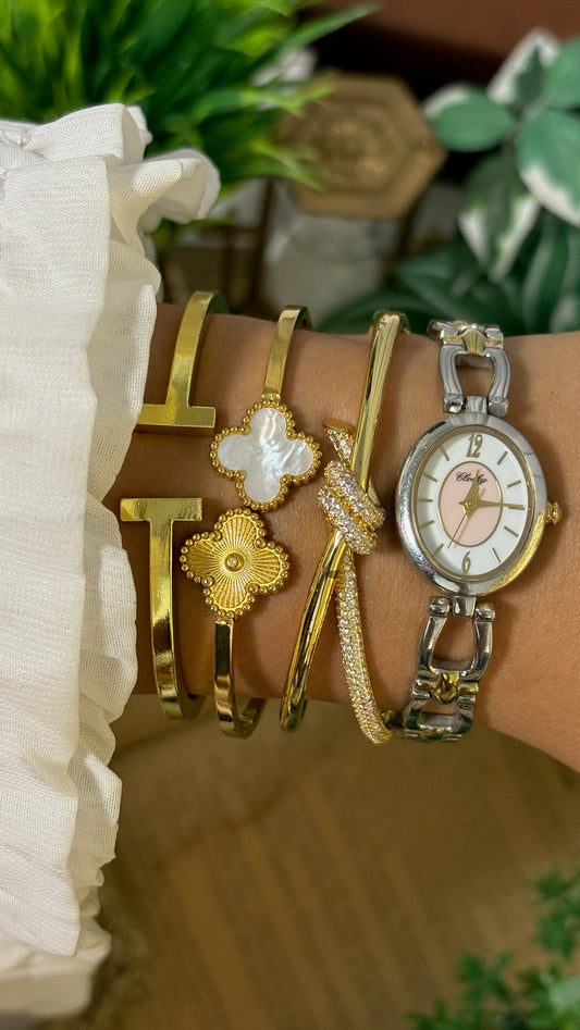 Vintage Clocky Oval Dial Bracelet Watch in Two-Tone Quartz