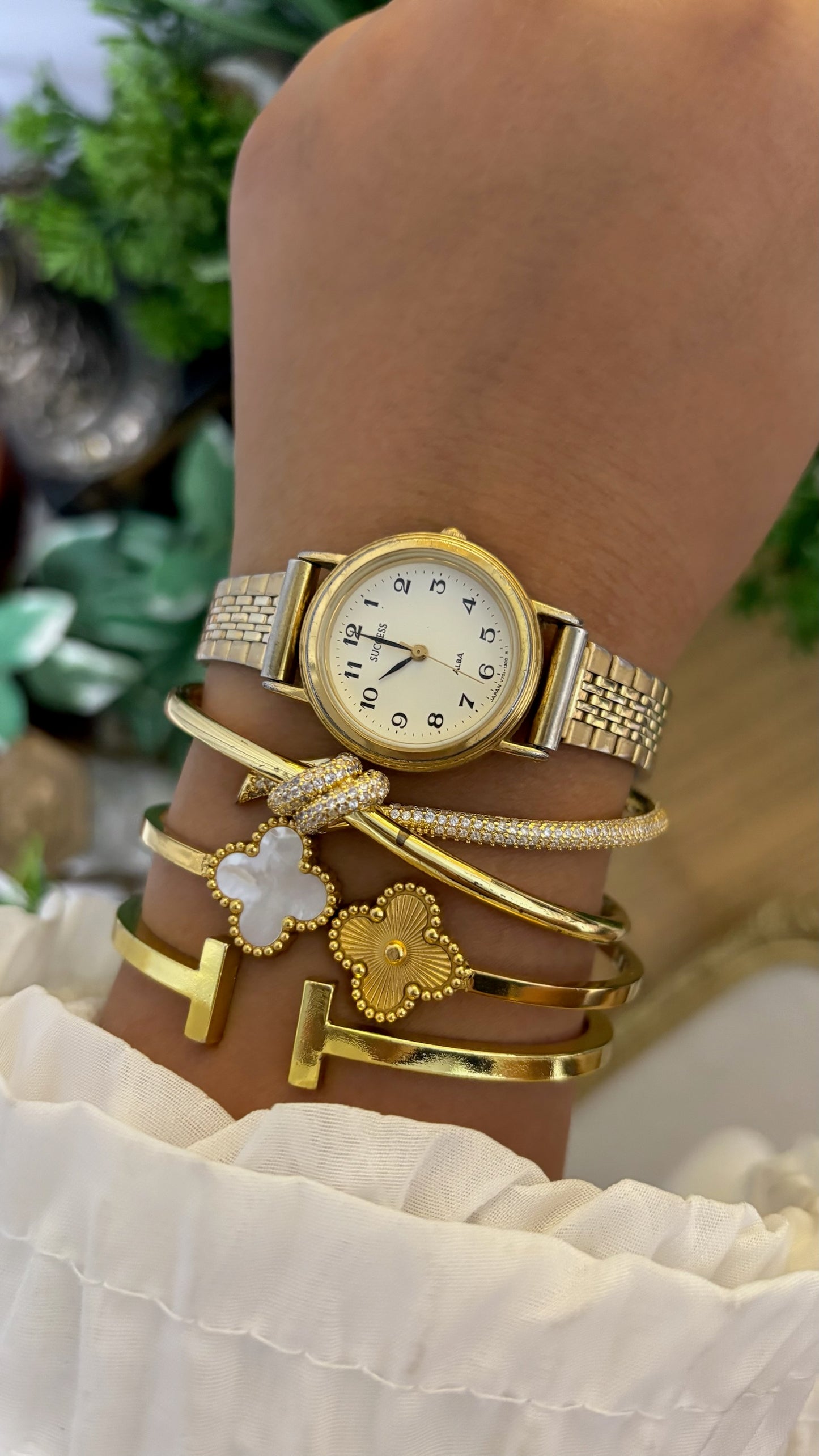 VIntage Success Classic Expandable Band Watch in Two-Tone Quartz