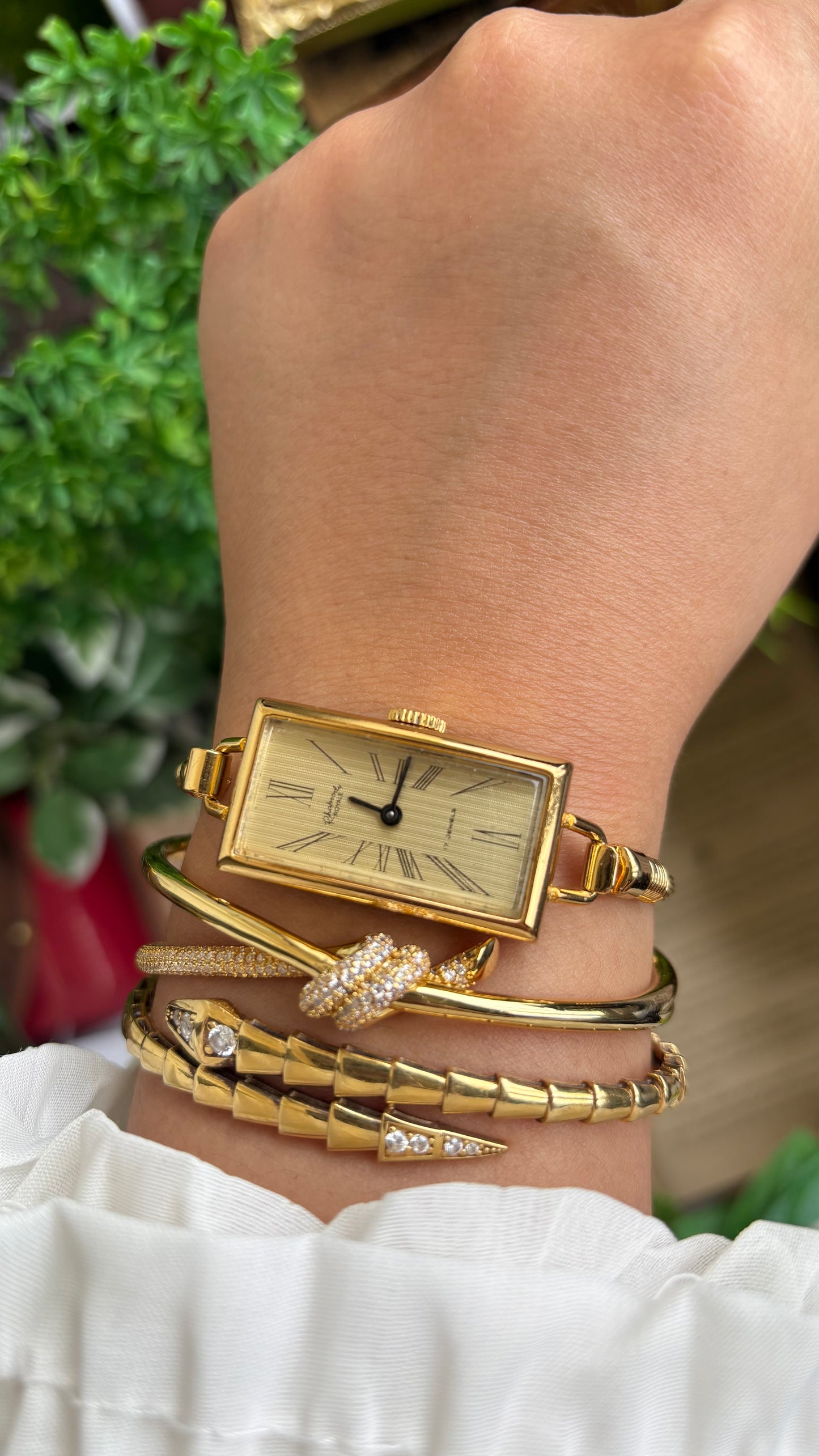Vintage Rhapsody Royale Bangle Watch in Gold Tone