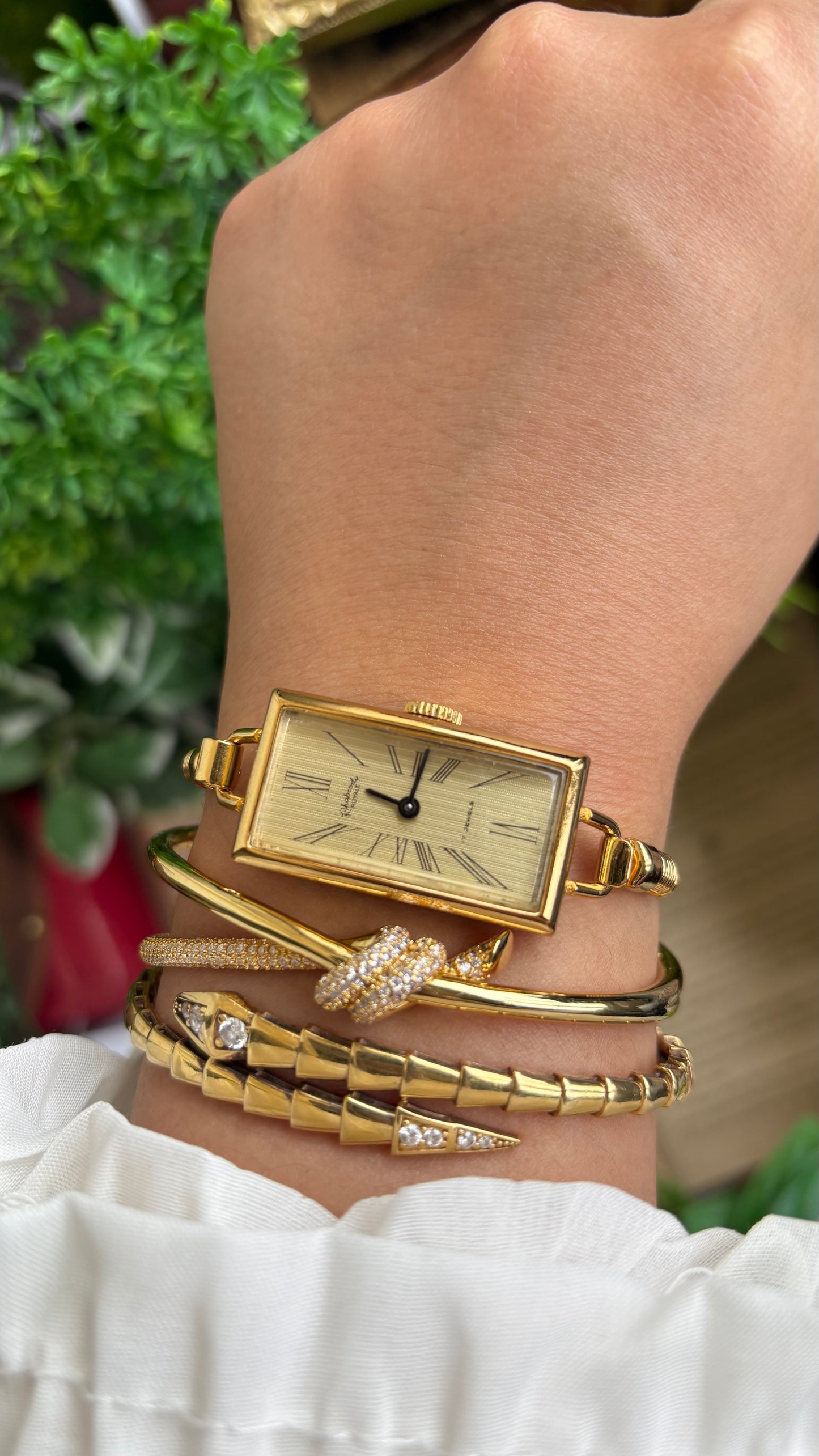 Vintage Rhapsody Royale Bangle Watch in Gold Tone