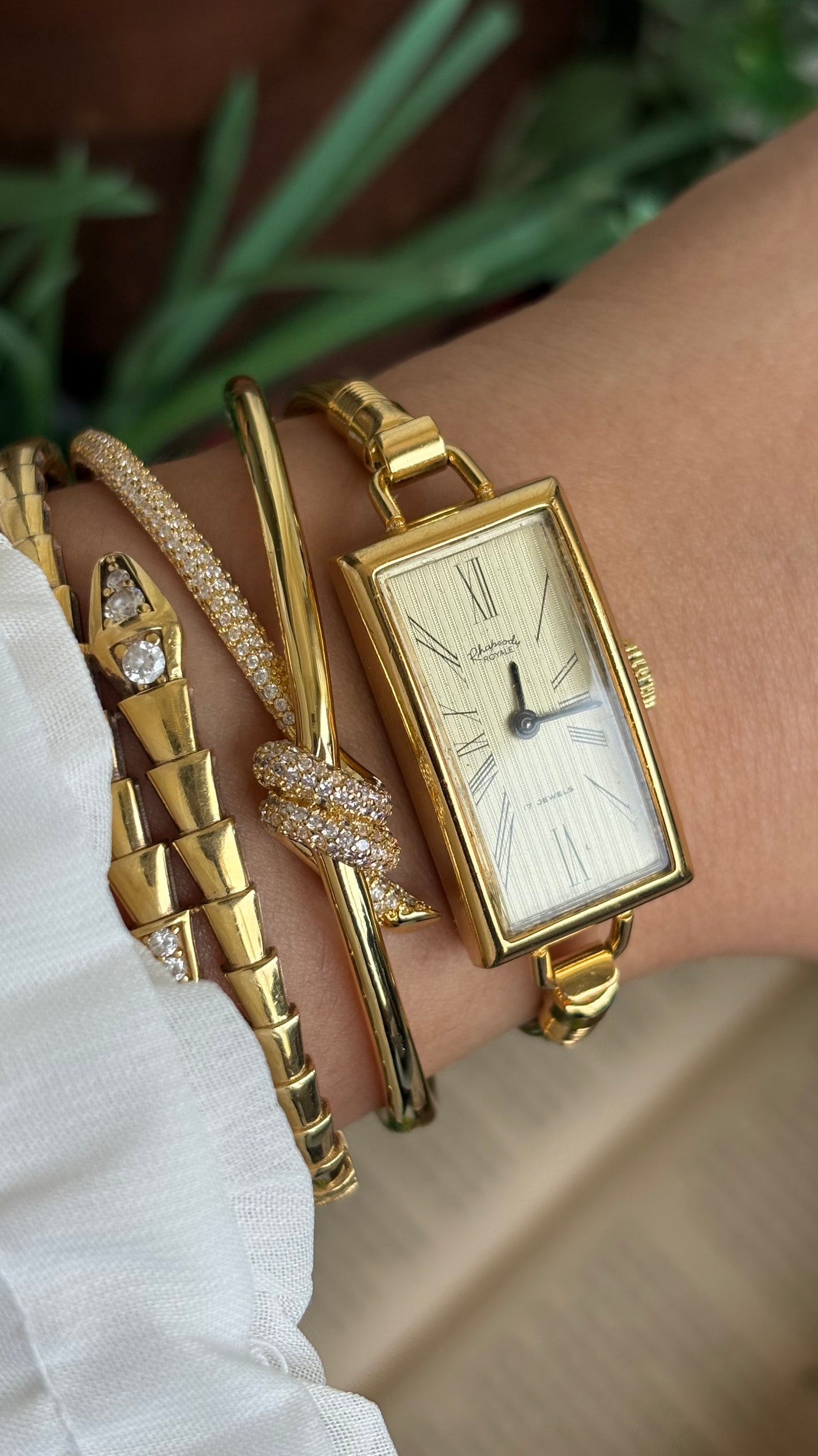 Vintage Rhapsody Royale Bangle Watch in Gold Tone