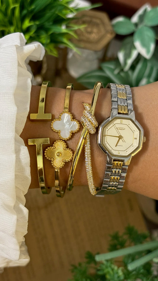 Rare Vintage Aureole Octagon Dial Watch in Two-Tone Quartz