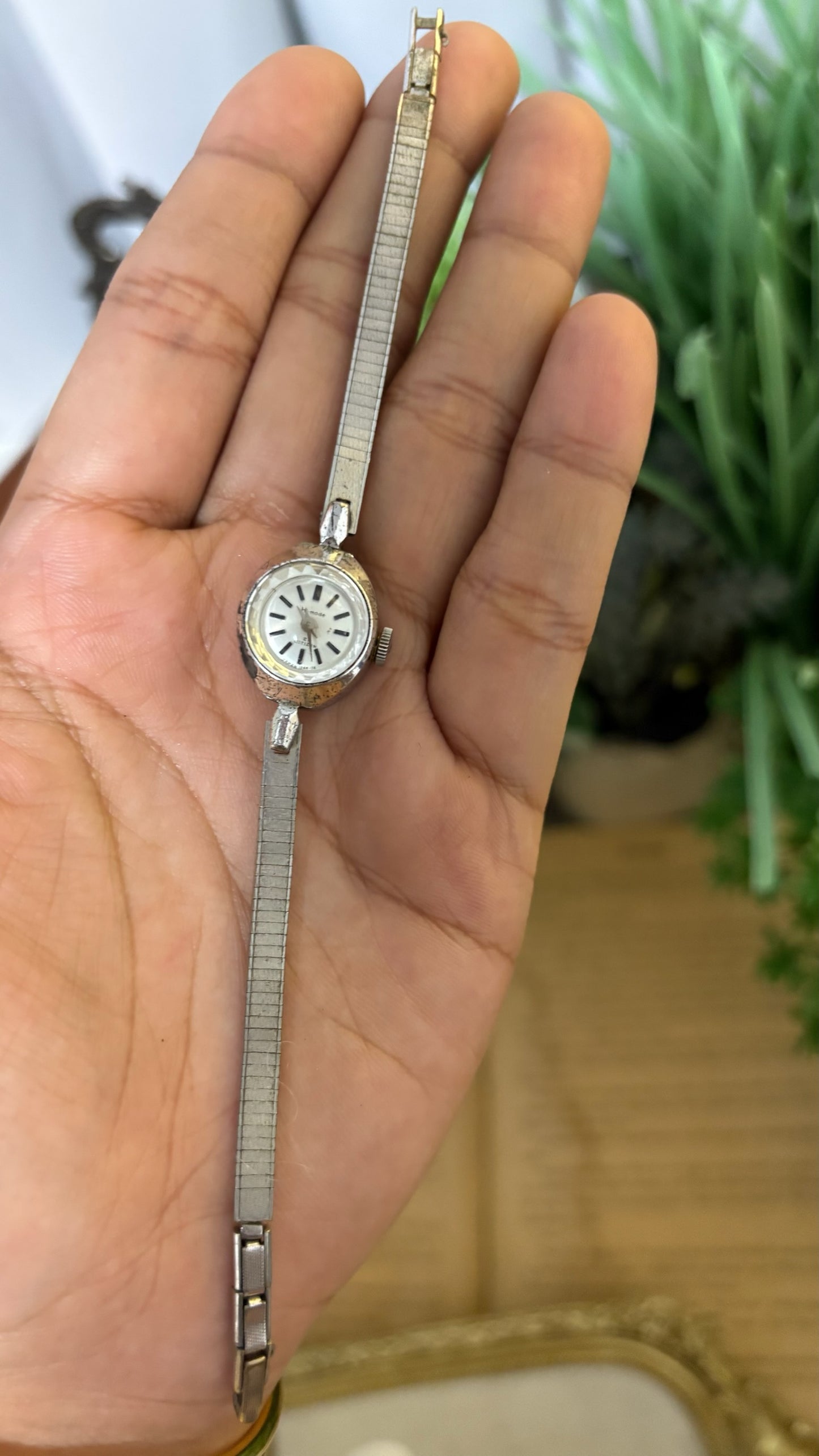 Dainty Vintage Himode Citizen Manual Winding Pendant Dial Watch in Silver Tone