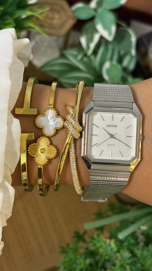 Vintage Adonis Tank Dress Watch in Silver Tone Quartz