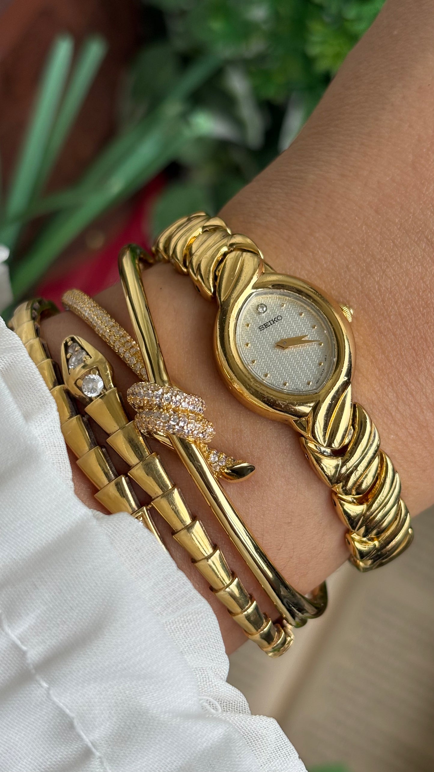 Vintage Seiko Watch in Gold Tone Almond Dial