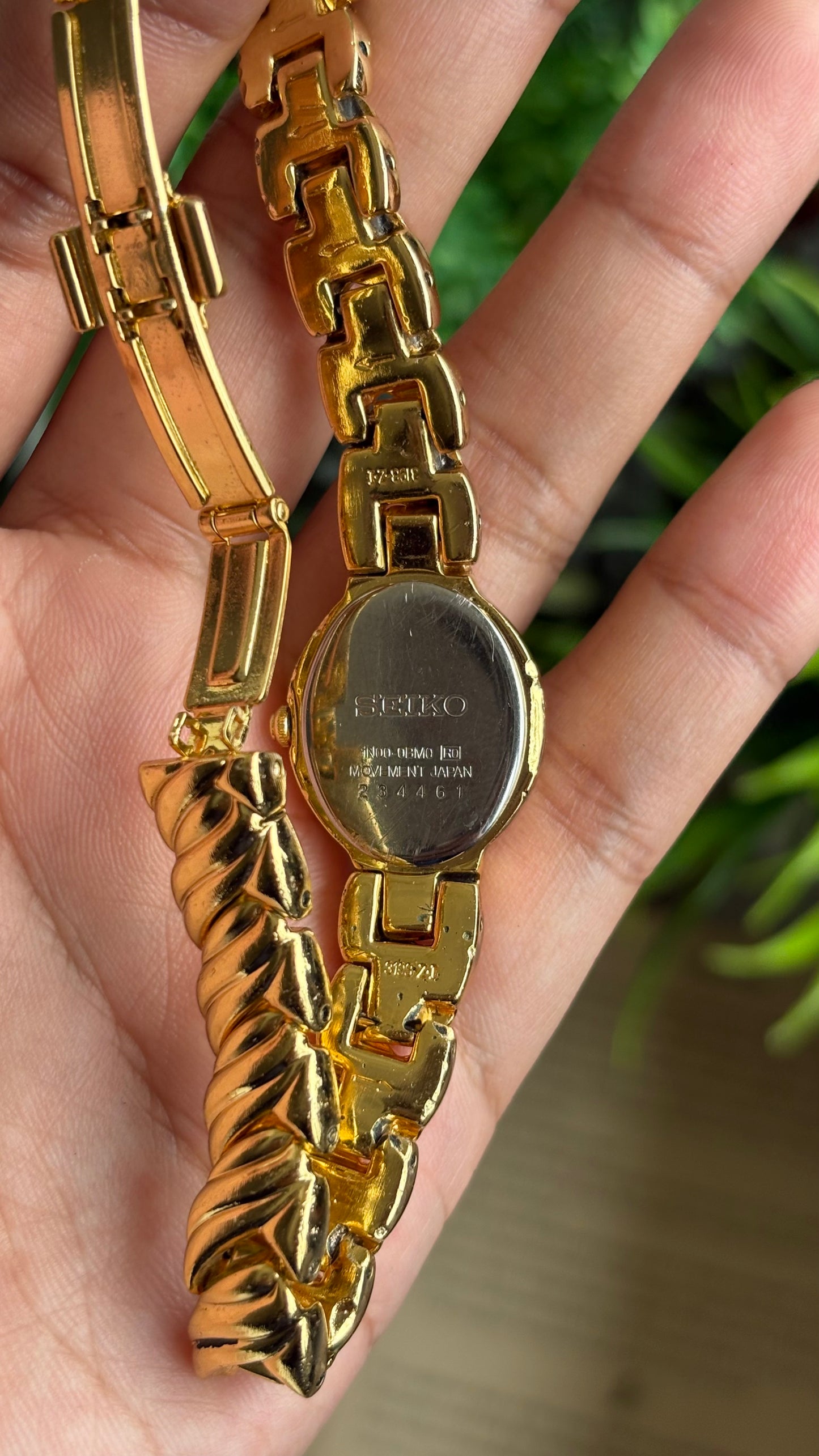 Vintage Seiko Watch in Gold Tone Almond Dial
