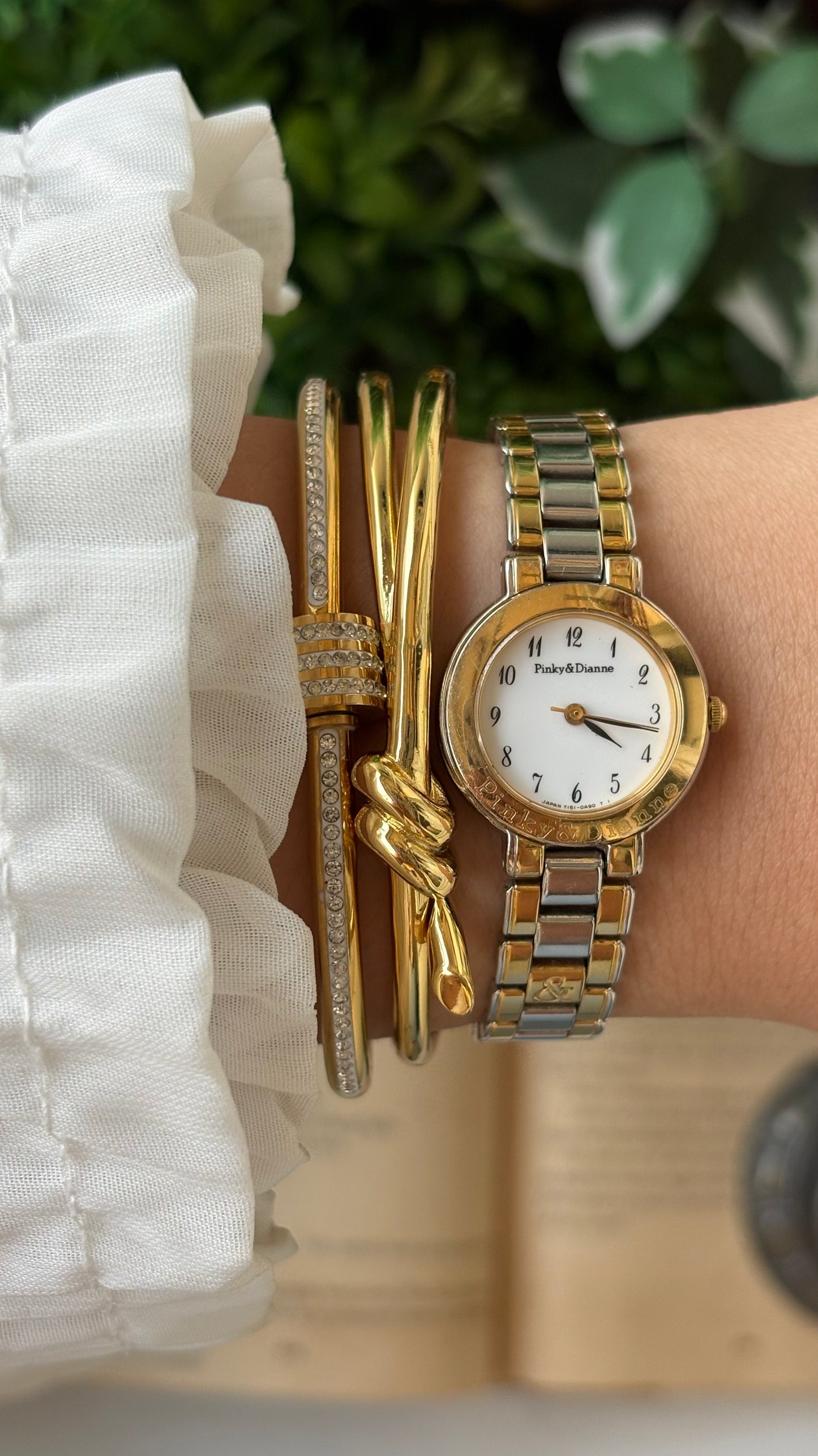 Vintage Pinky & Dianne Elegant Minimalist Watch in Two-Tone Japan Quartz Marie Claire Inspired
