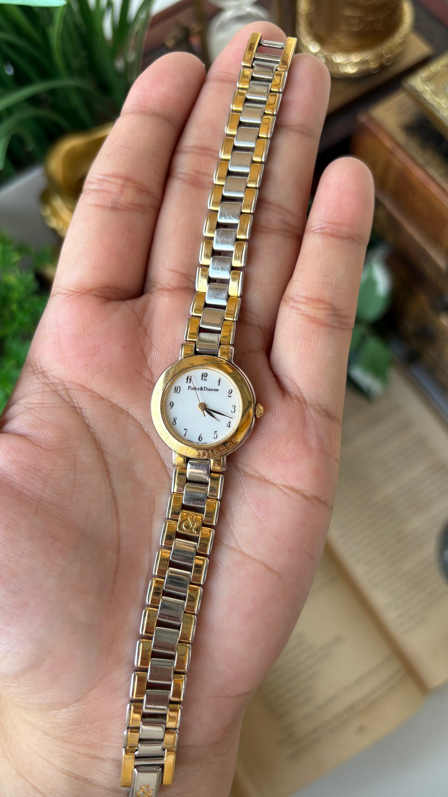 Vintage Pinky & Dianne Elegant Minimalist Watch in Two-Tone Japan Quartz Marie Claire Inspired