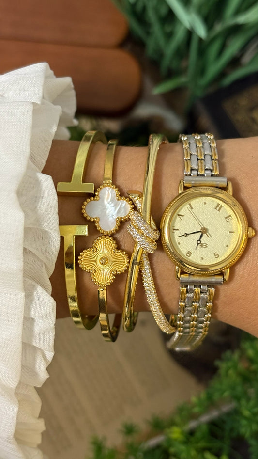 Vintage Taihei Round Classic Watch in Two-Tone Quartz