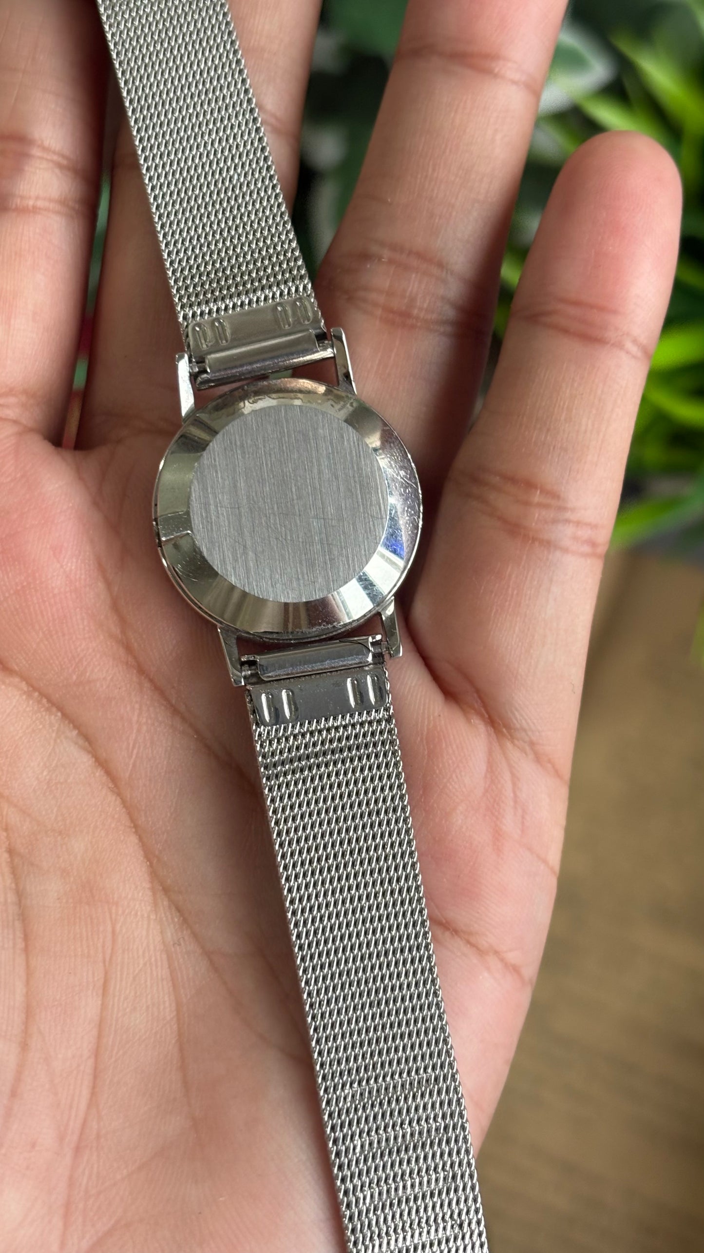 Vintage Omega Watch in Silver Tone Mesh Strap (Self-Adjust) with Omega Box