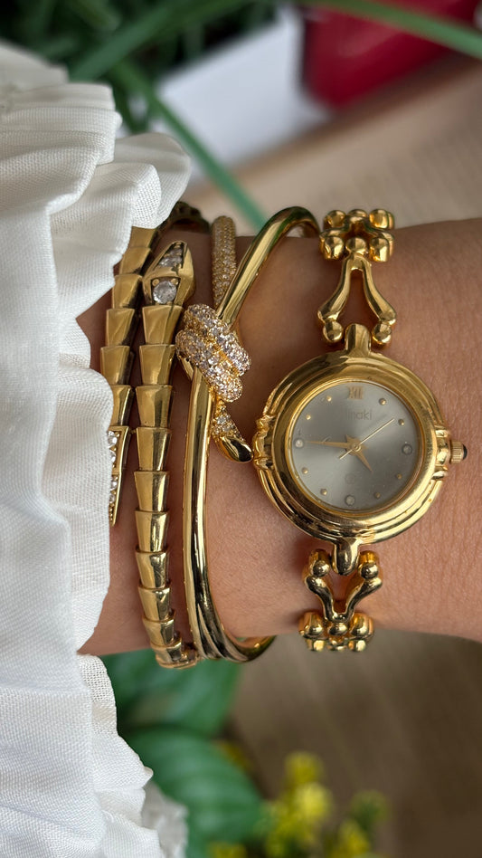 Vintage Minaki Bracelet Watch in Gold Tone