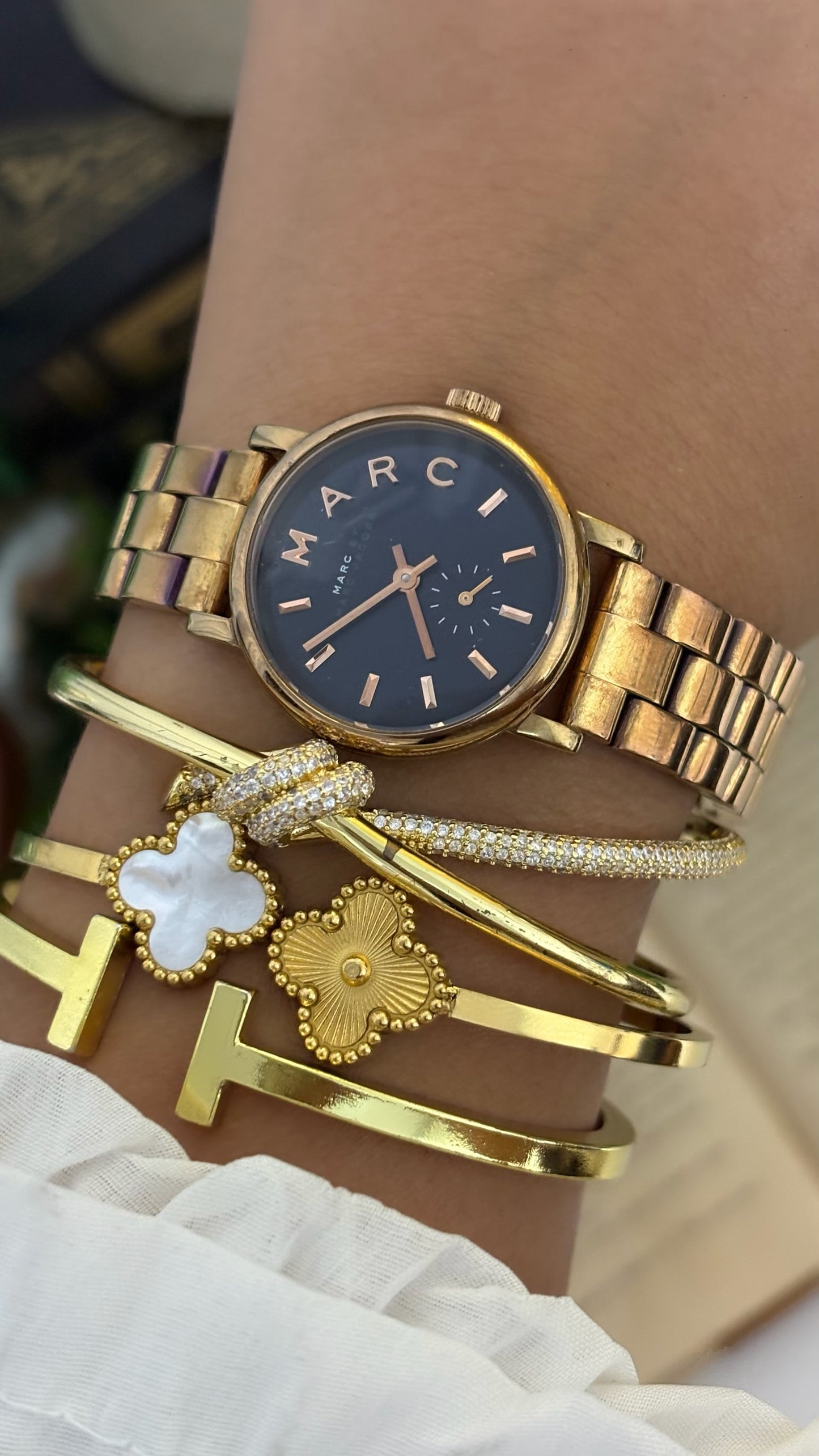 Vintage Marc by Marc Jacobs Henry Watch with Gold Tone Link Bracelet