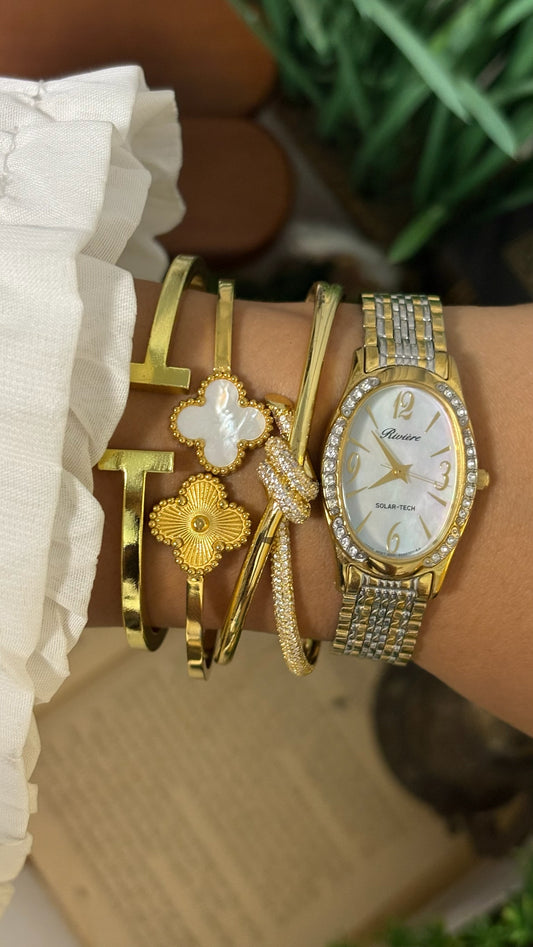 Vintage Citizen Riviere Oval Watch with Two-Tone Multi-Link Bracelet