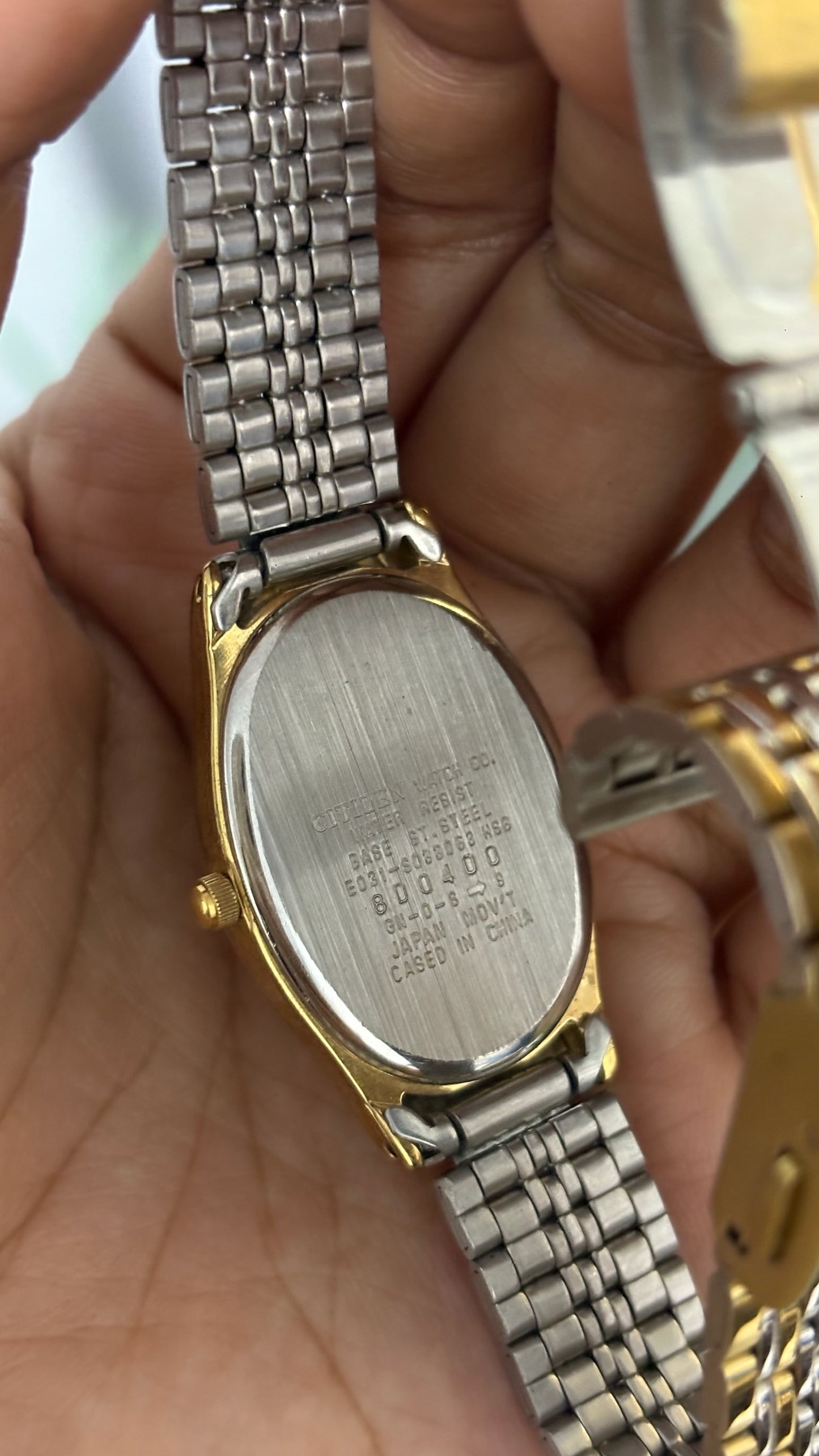 Vintage Citizen Riviere Oval Watch with Two-Tone Multi-Link Bracelet