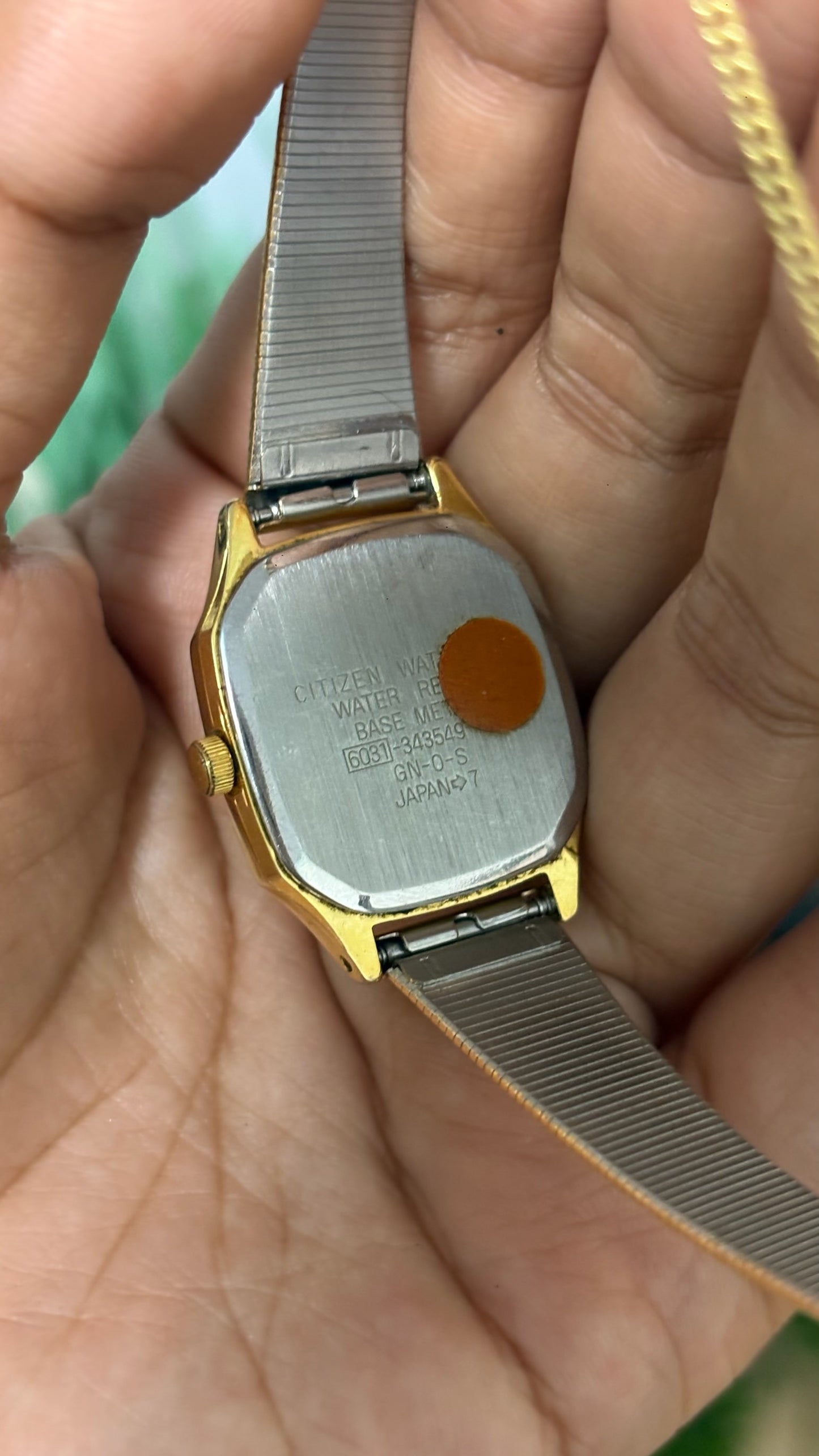 Vintage Citizen Junction Octagonal Watch with Textured Mesh Strap in Gold Tone Quartz